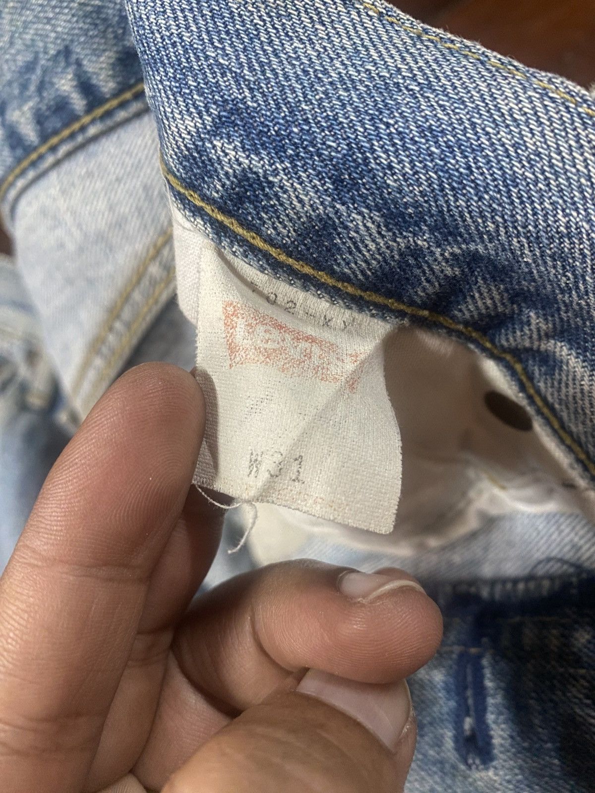 Levi's Vintage Clothing Vintage Levi’s Big E 702 XX Selvedge Distressed Repair Jeans Size US 31 - 17 Thumbnail