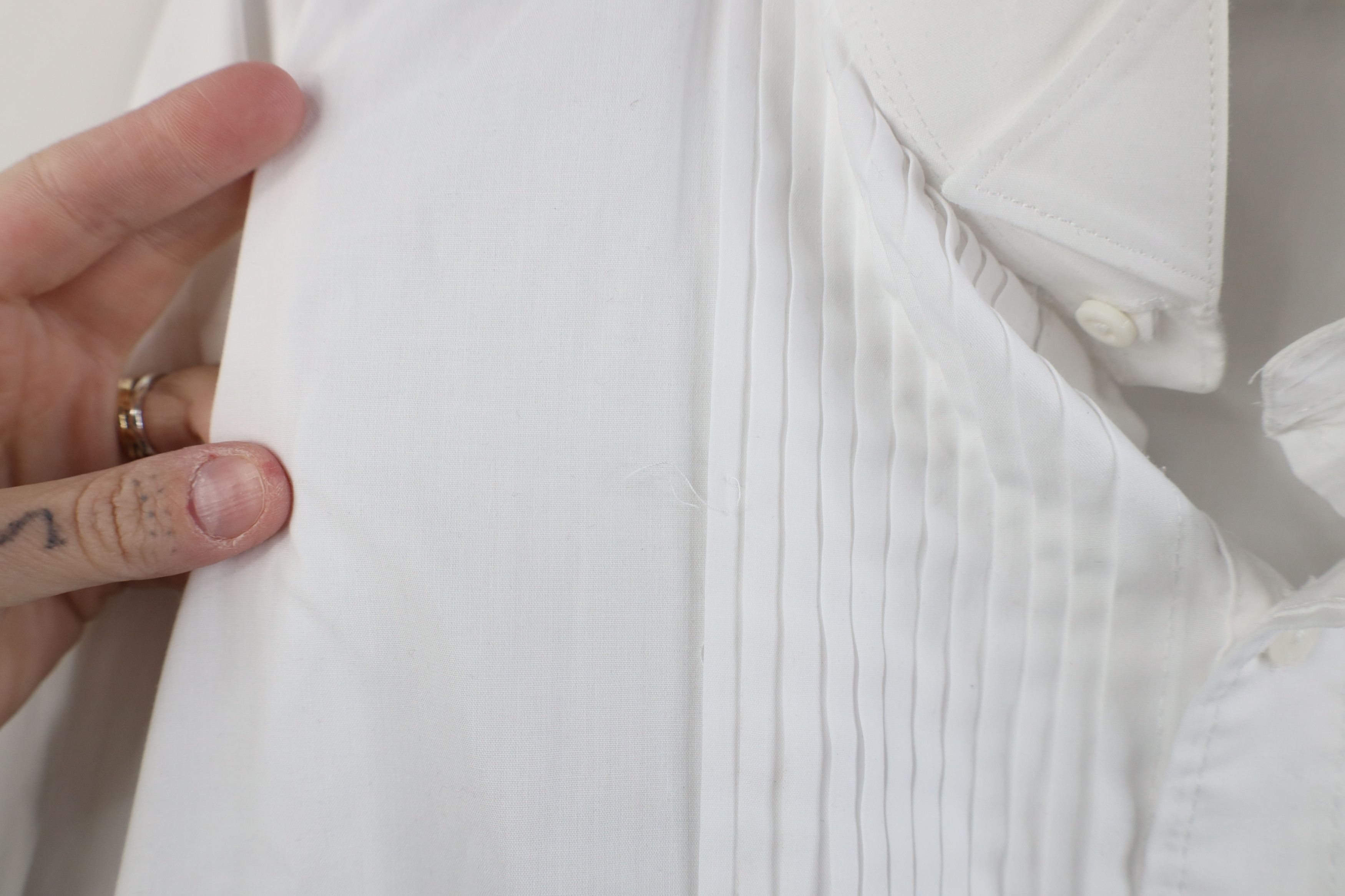 Vintage Vintage 90s Streetwear Formal Tuxedo Button Shirt White Size US XXL / EU 58 / 5 - 6 Thumbnail