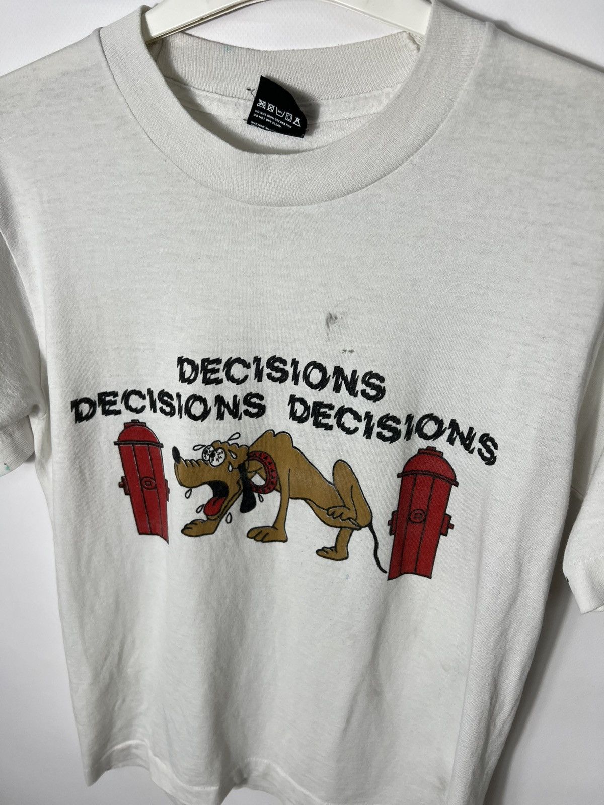 Vintage Vintage Decisions Dog T-Shirt Funny Single Stitch Size US S / EU 44-46 / 1 - 3 Thumbnail