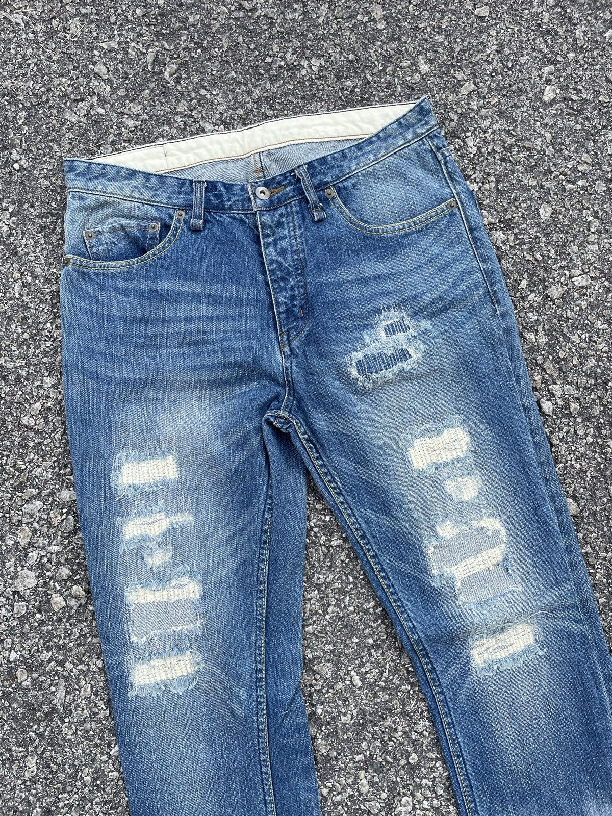 Japanese Brand Japanese Brand Distressed Punk Style Denim Size US 31 - 2 Thumbnail