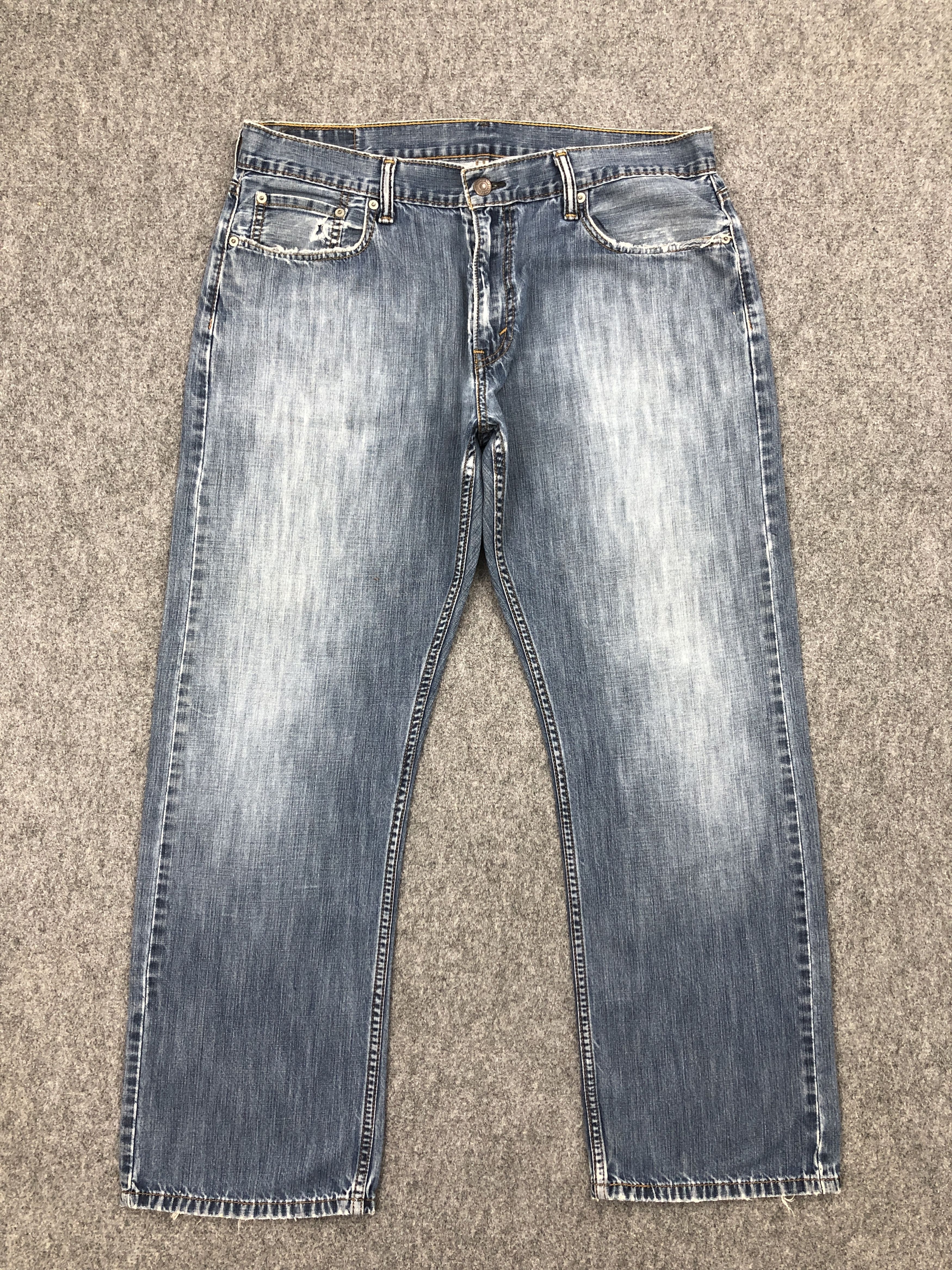 image of Levis 514 Faded Blue Jeans in Blue Denim, Men's (Size 35)
