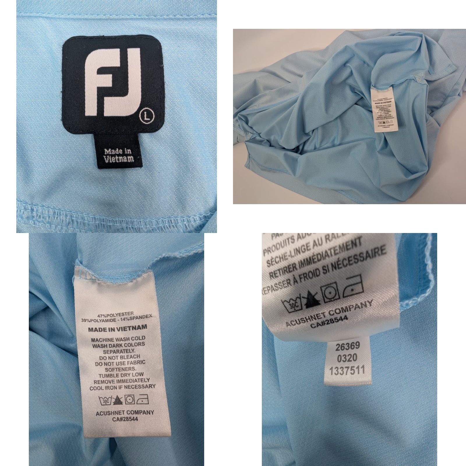 Footjoy **Footjoy Golf Polo Mens Large Blue Short Sleeve Shirt** User: Footjoy Golf Polo Mens Large Blue Short Sleeve Shirt Performance FJ 1896 Size US L / EU 52-54 / 3 - 8 Thumbnail