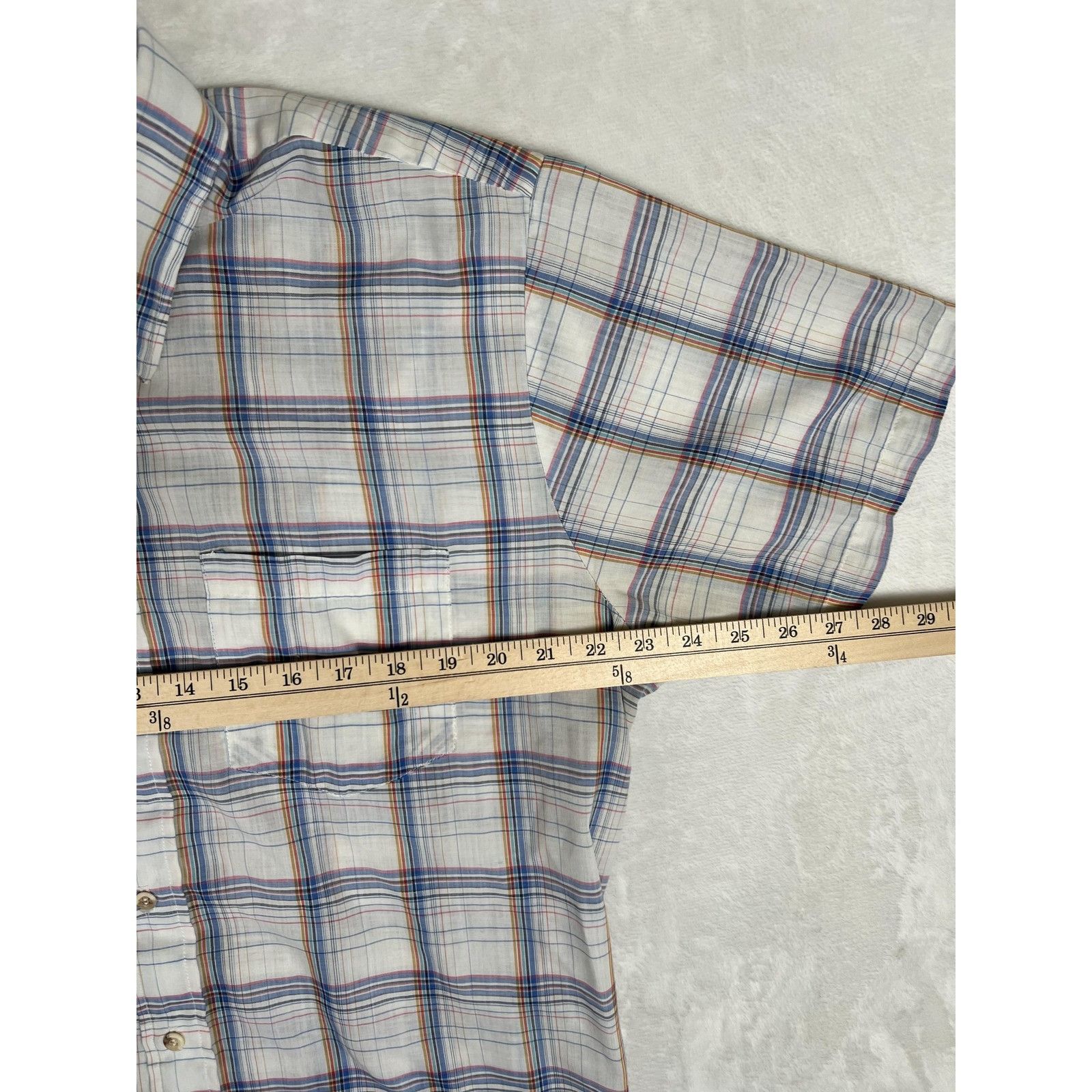 Other Vintage Mervyns Shirt Mens Large Blue Plaid Short Sleeve But Size US L / EU 52-54 / 3 - 5 Thumbnail