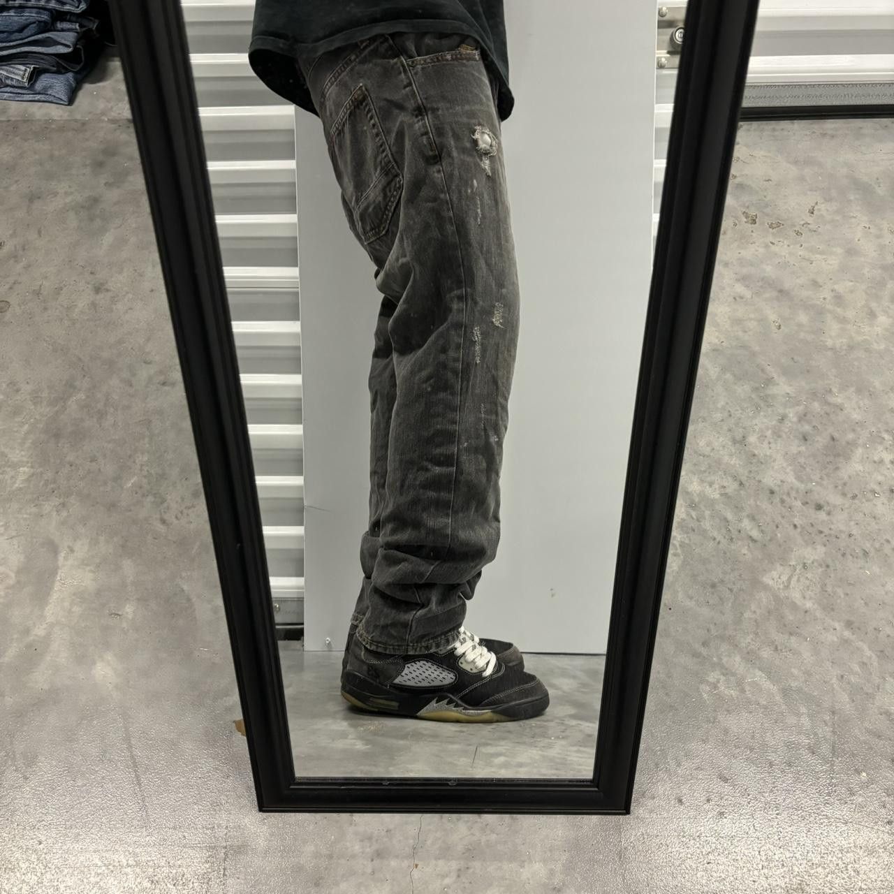 Japanese Brand × Vintage Crazy Vintage Y2K/2000s Grunge Faded Black Distressed Denim Jeans! Size US 33 - 2 Thumbnail