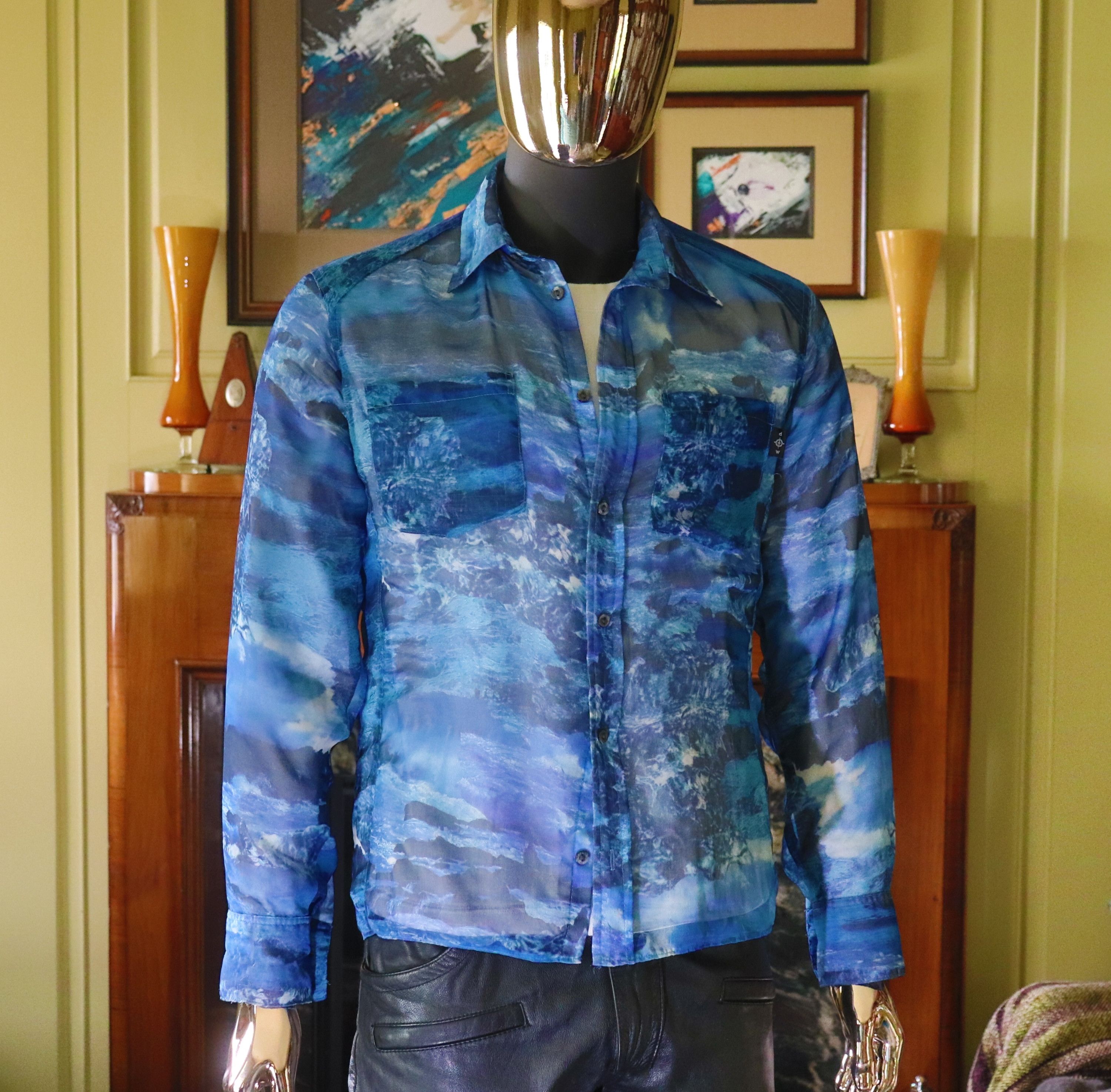 Dexter Wong Dexter Wong See-Thru Ocean Print Shirt Size US M / EU 48-50 / 2 - 1 Thumbnail