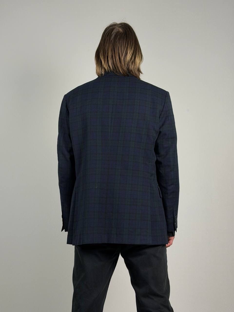 Burberry Vintage Burberry Double Breasted Blazer Nova Check Dark Navy Size 44R - 7 Thumbnail