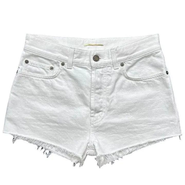Saint Laurent Paris Saint Laurent White Chain Detail Shorts-2507 Size US 28 / EU 44 - 7 Thumbnail