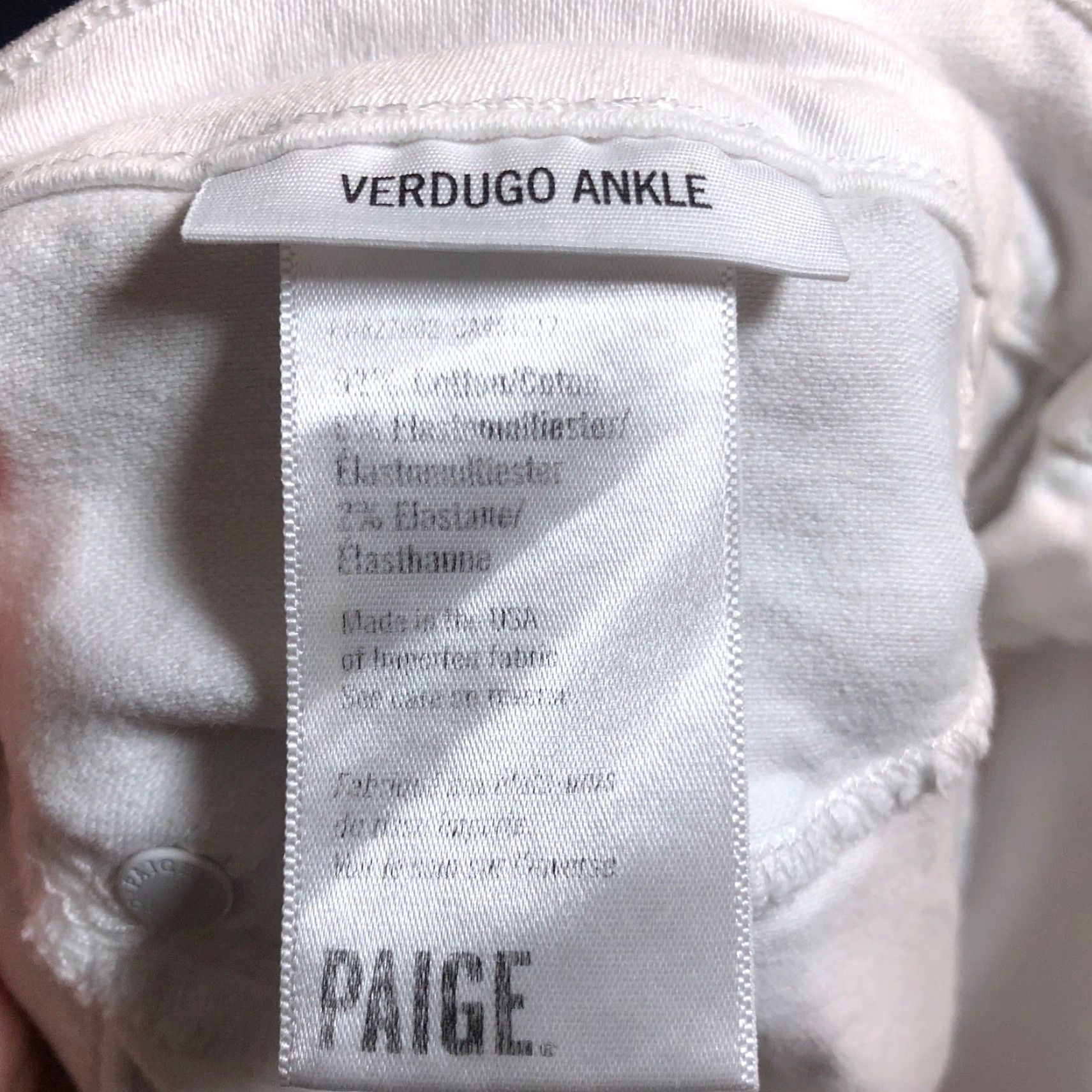 Paige VINTAGE Paige Womens Jeans White Denim Verdugo Ankle Mid Rise Stretch 30 Size 30" / US 8 / IT 44 - 5 Thumbnail