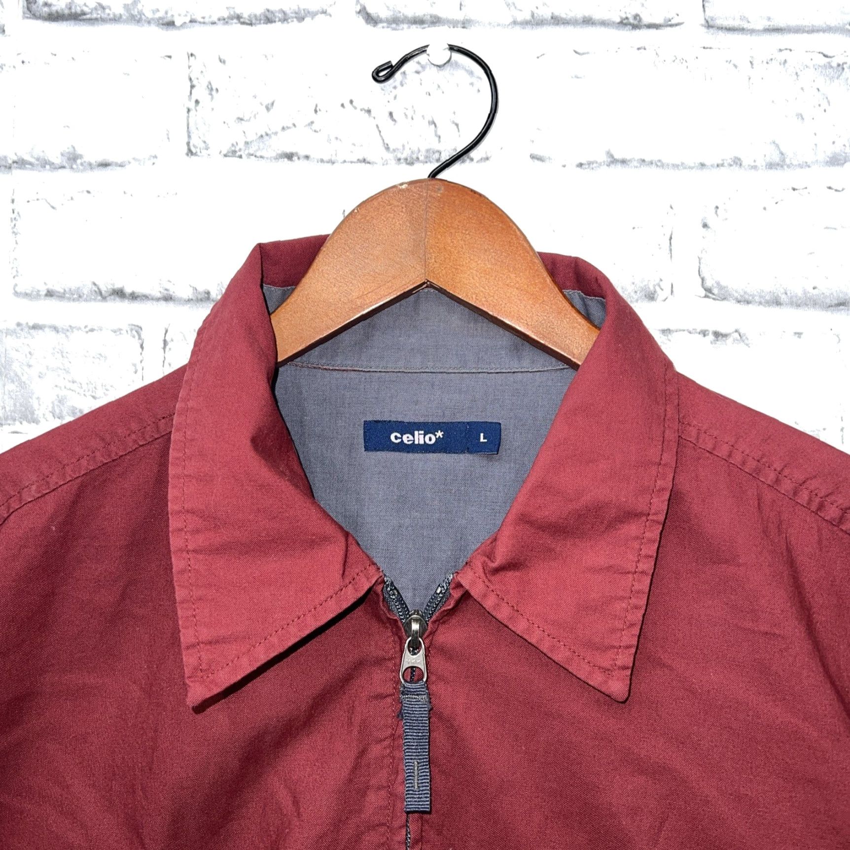 Celio Celio Jacket Red Full Zip Light Weight Mens Size L Size US L / EU 52-54 / 3 - 3 Thumbnail