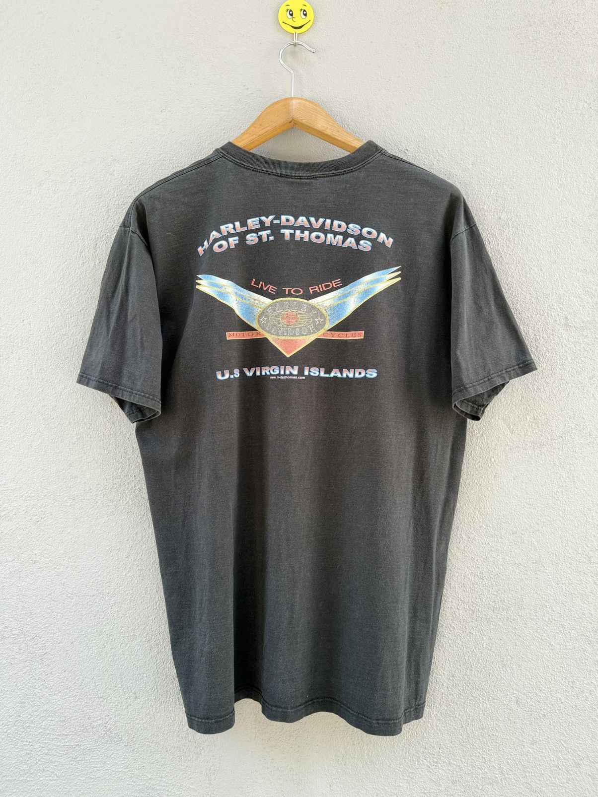 Harley Davidson Thrashed Vintage Harley Davidson Caribbean Faded Grunge Tee Size US L / EU 52-54 / 3 - 2 Thumbnail