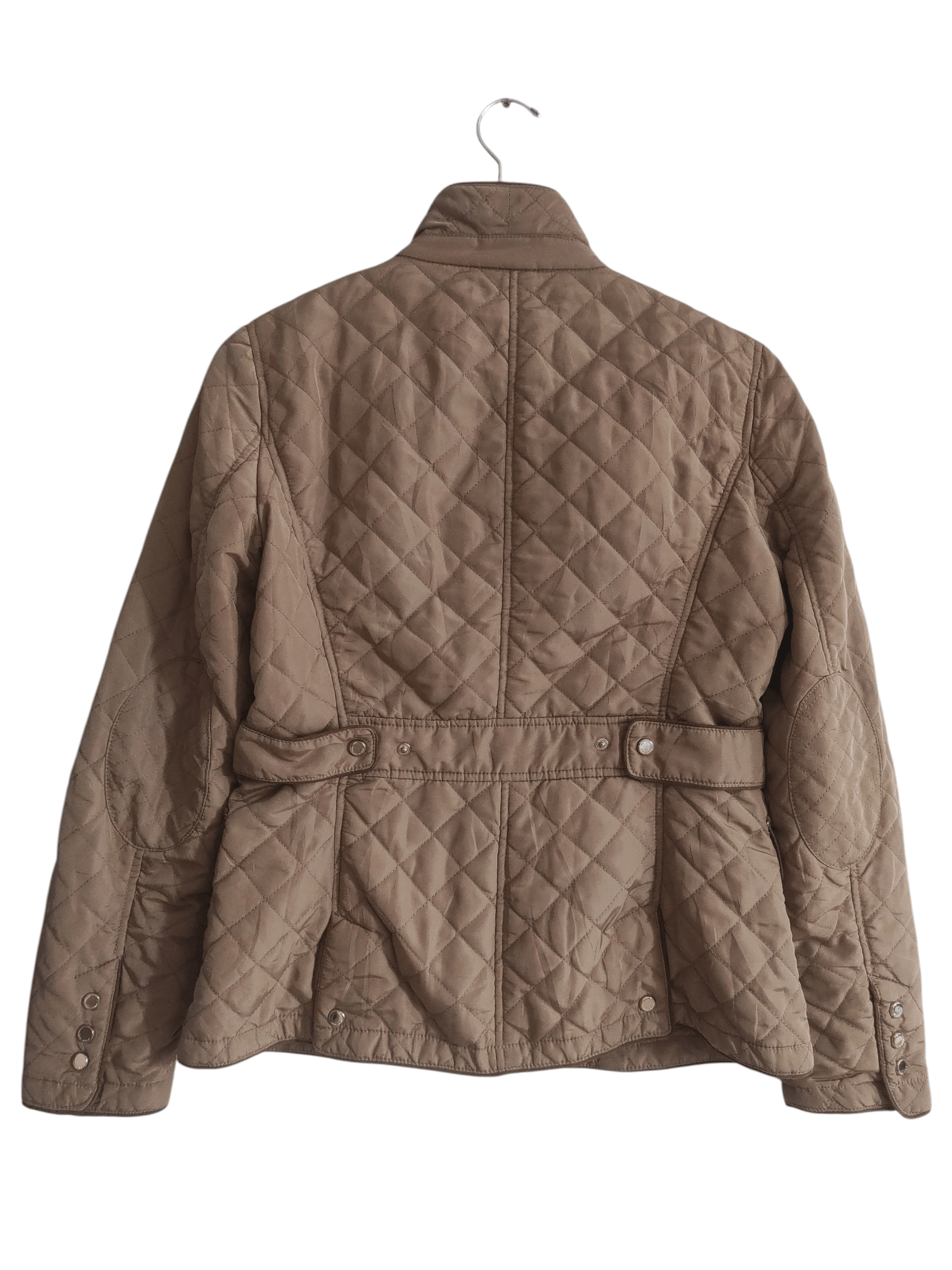 Zara Zara Beige Quilted Women Jacket - Size M Size L / US 10 / IT 46 - 2 Thumbnail