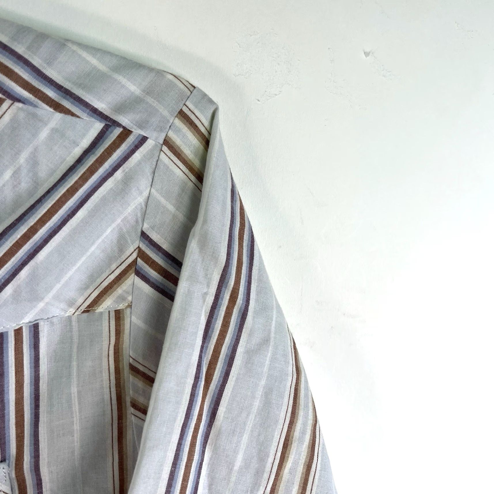 Wrangler VTG Wrangler Western Pearlsnap Striped Shirt Mens Size 2XT Size US XXL / EU 58 / 5 - 2 Thumbnail