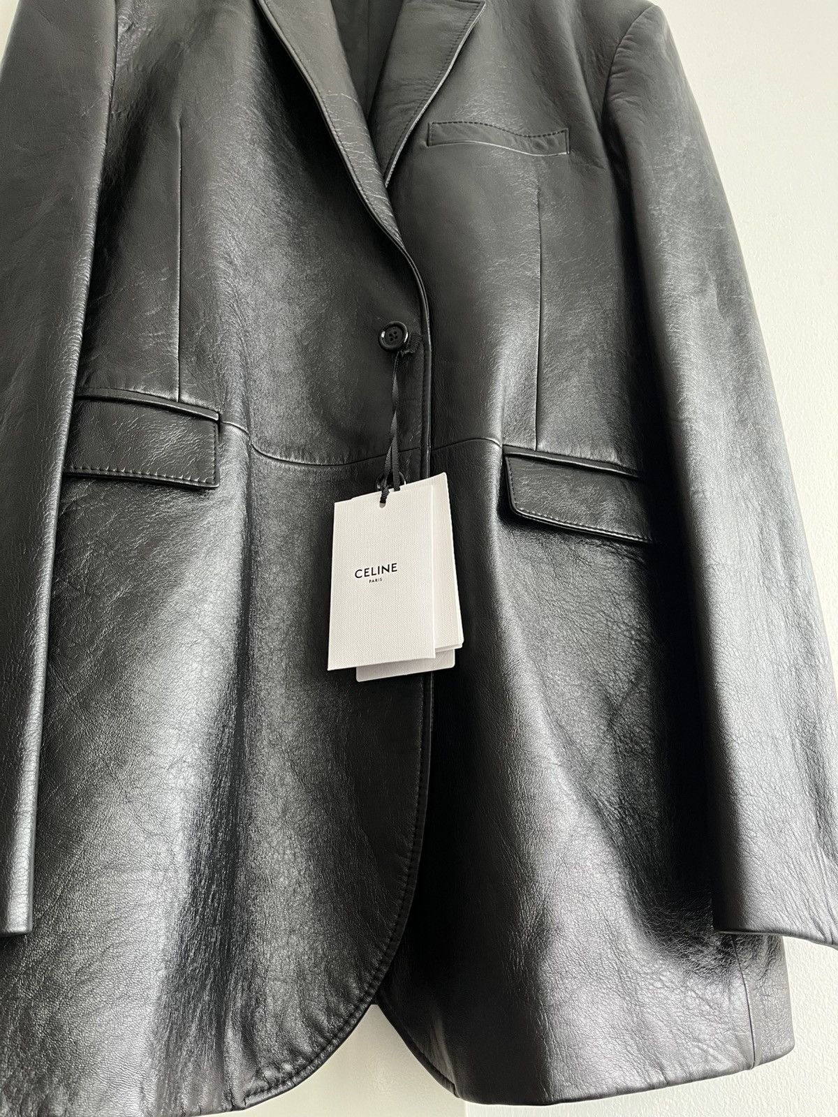 Celine × Hedi Slimane $6k Value Celine Paris Leather Blazer by Hedi Slimane Size 54R - 13 Thumbnail