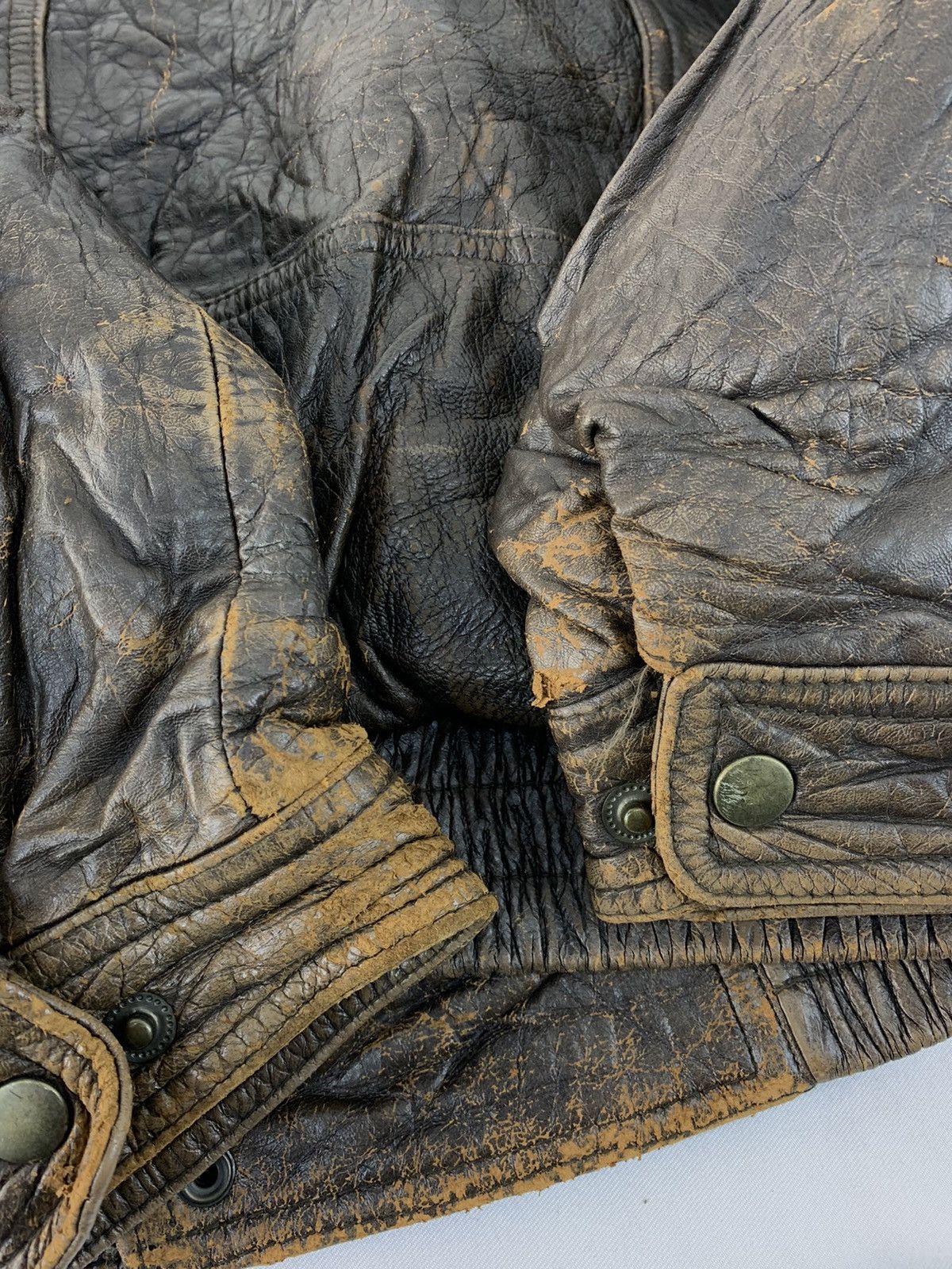 Genuine Leather 90s Japanese Uno Uomo Bomber Leather Jacket Sherpa Inner Size US L / EU 52-54 / 3 - 13 Thumbnail