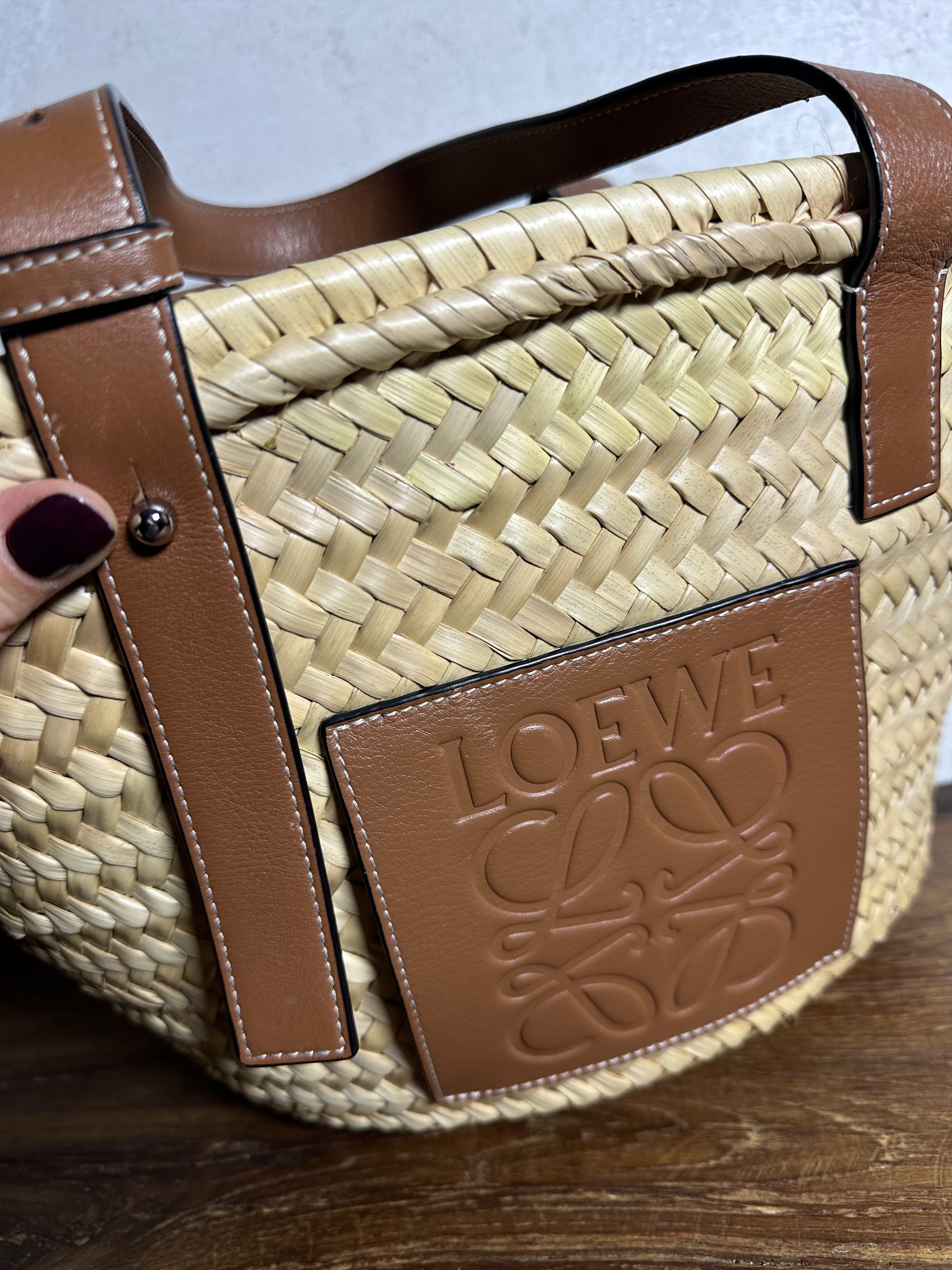 Loewe LOEWE Basket bag Medium Anagram Tote Bag Raffia Beige Size ONE SIZE - 3 Thumbnail