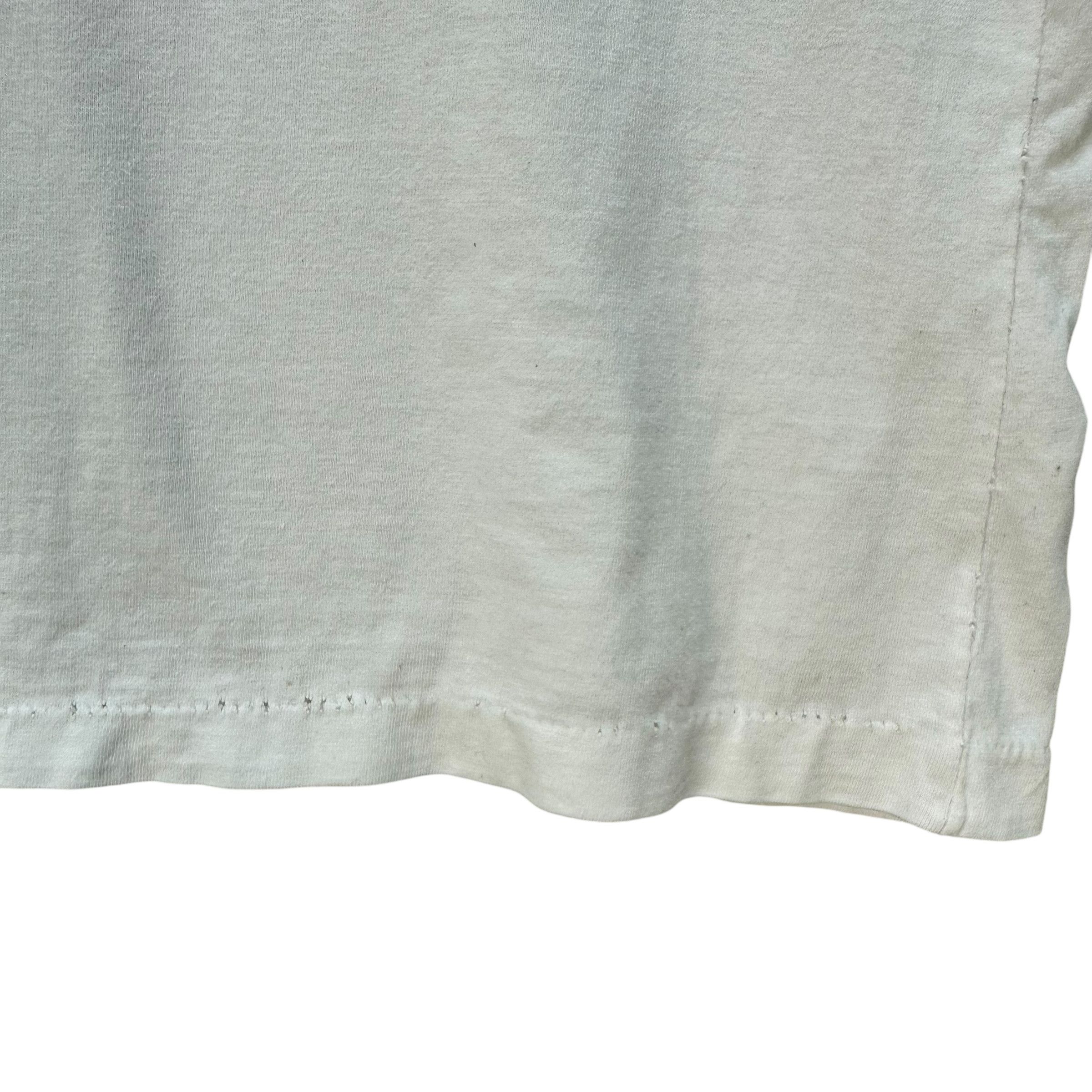 Yves Saint Laurent Vintage 90s YSL Embroidered All White Big Logo Tee #A80-1934 Size US M / EU 48-50 / 2 - 17 Thumbnail