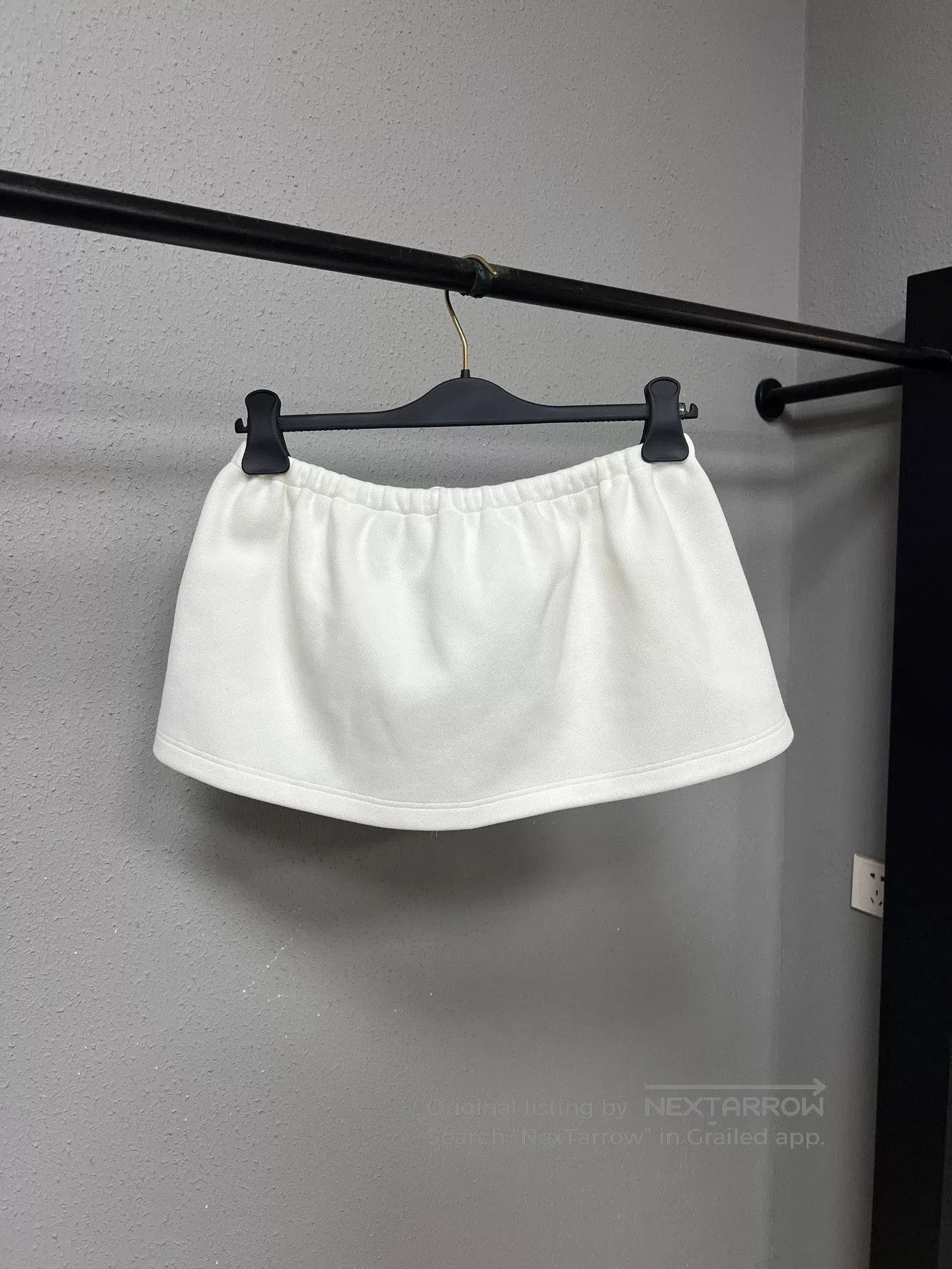 Miu Miu white drawstring mini skirt by miu miu. Size 41" - 2 Thumbnail