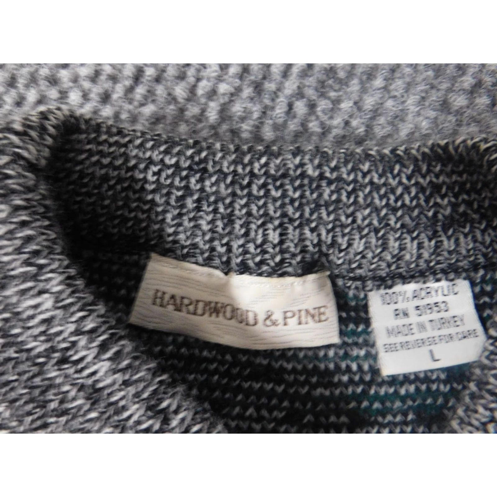 Vintage Hardwood & Pine Mens Sweater Pullover Crew Neck Large Gray Striped Knit Acrylic Classic Regular Knit Size US L / EU 52-54 / 3 - 5 Thumbnail