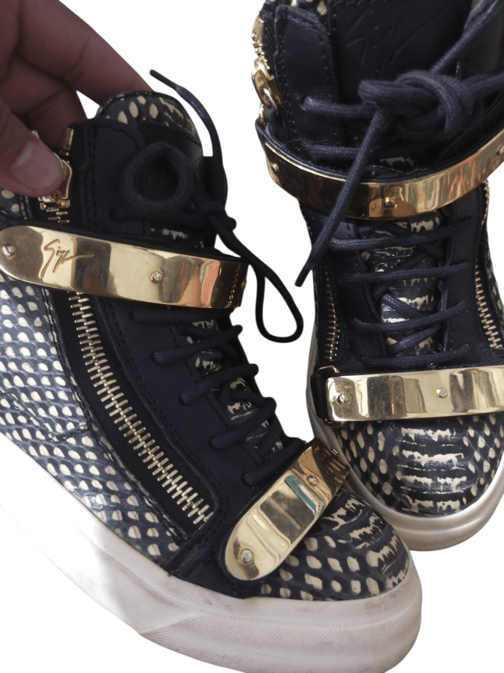 Giuseppe Zanotti Giuseppe zanotti dual zipper strap snakes skin sneakers Size US 5 / IT 35 - 3 Thumbnail