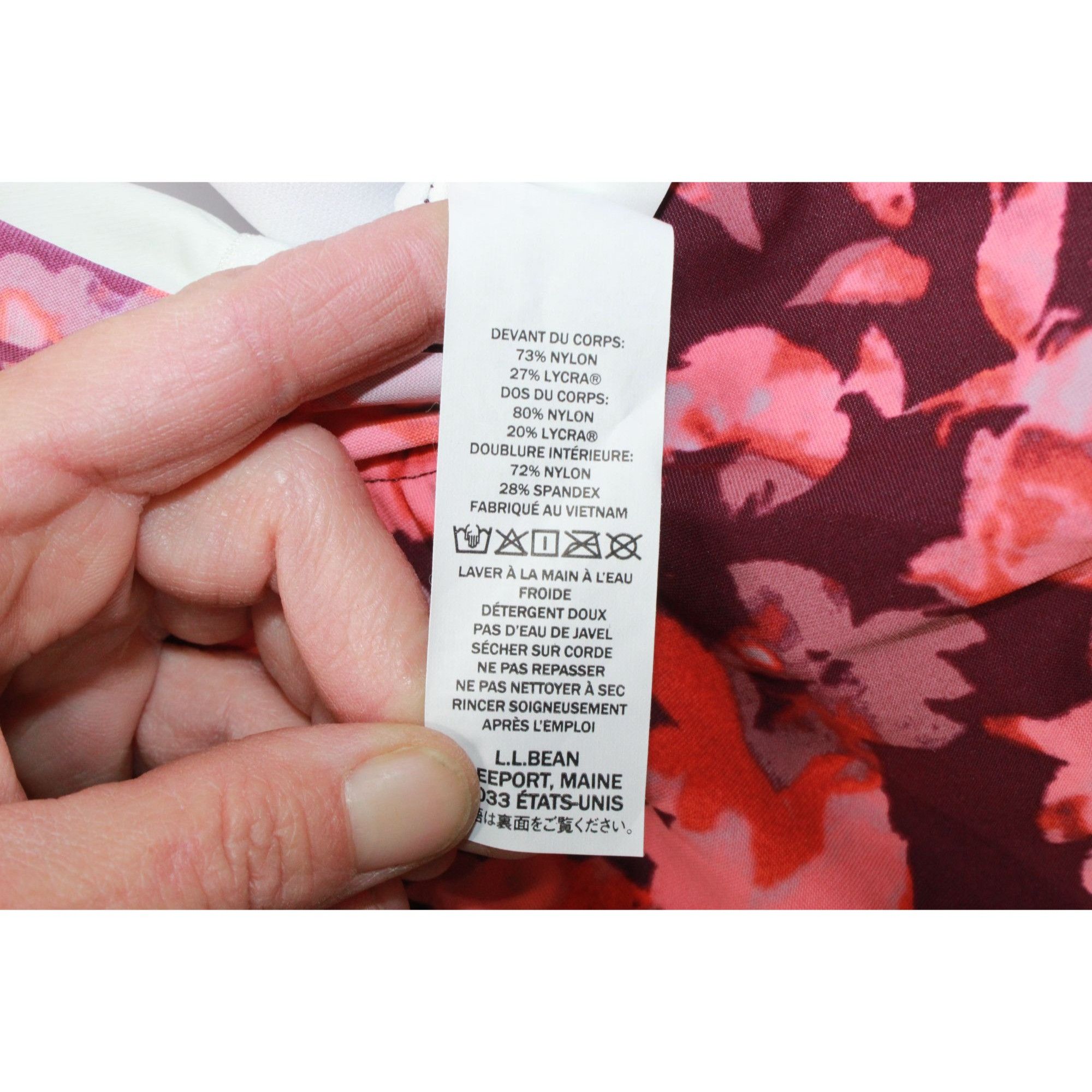 L.L. Bean LL Bean Women's Shaping Swimwear Tanksuit Floral Pink Print Size 3XL / US 20-22 - 9 Thumbnail