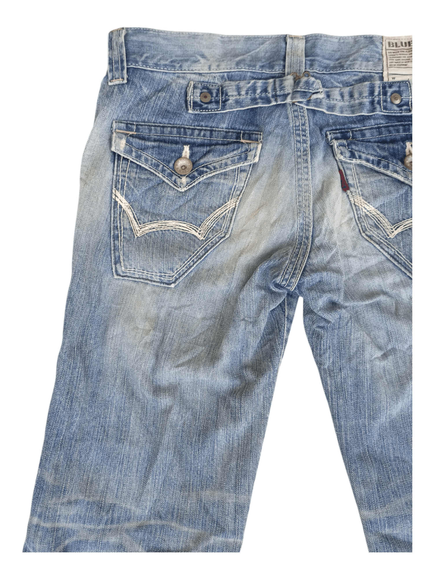 Edwin Edwin 503 Blue Trip Buckle Back Flare Jeans Size US 31 - 9 Thumbnail