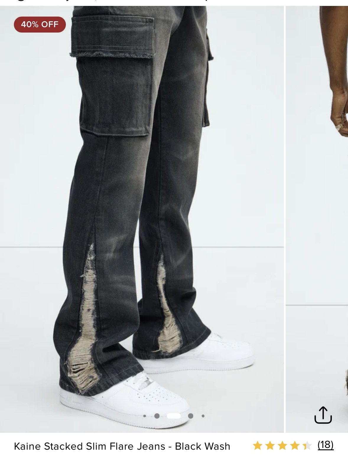 Fashion Nova Stacked flared jeans Size US 30 / EU 46 - 2 Thumbnail
