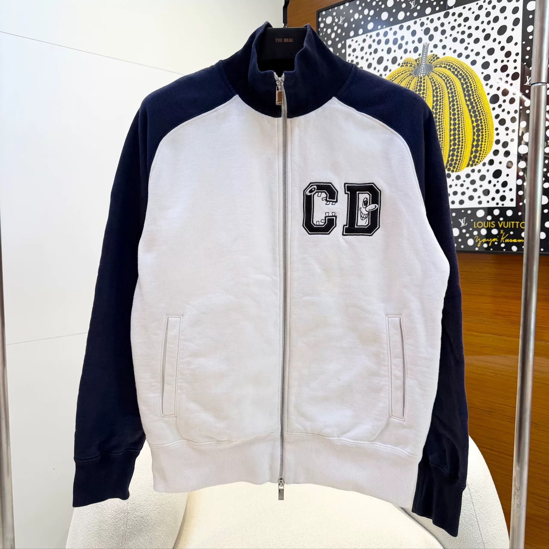Dior DIOR White Blue Embroidered Logo Jacket Size US M / EU 48-50 / 2 - 1 Thumbnail