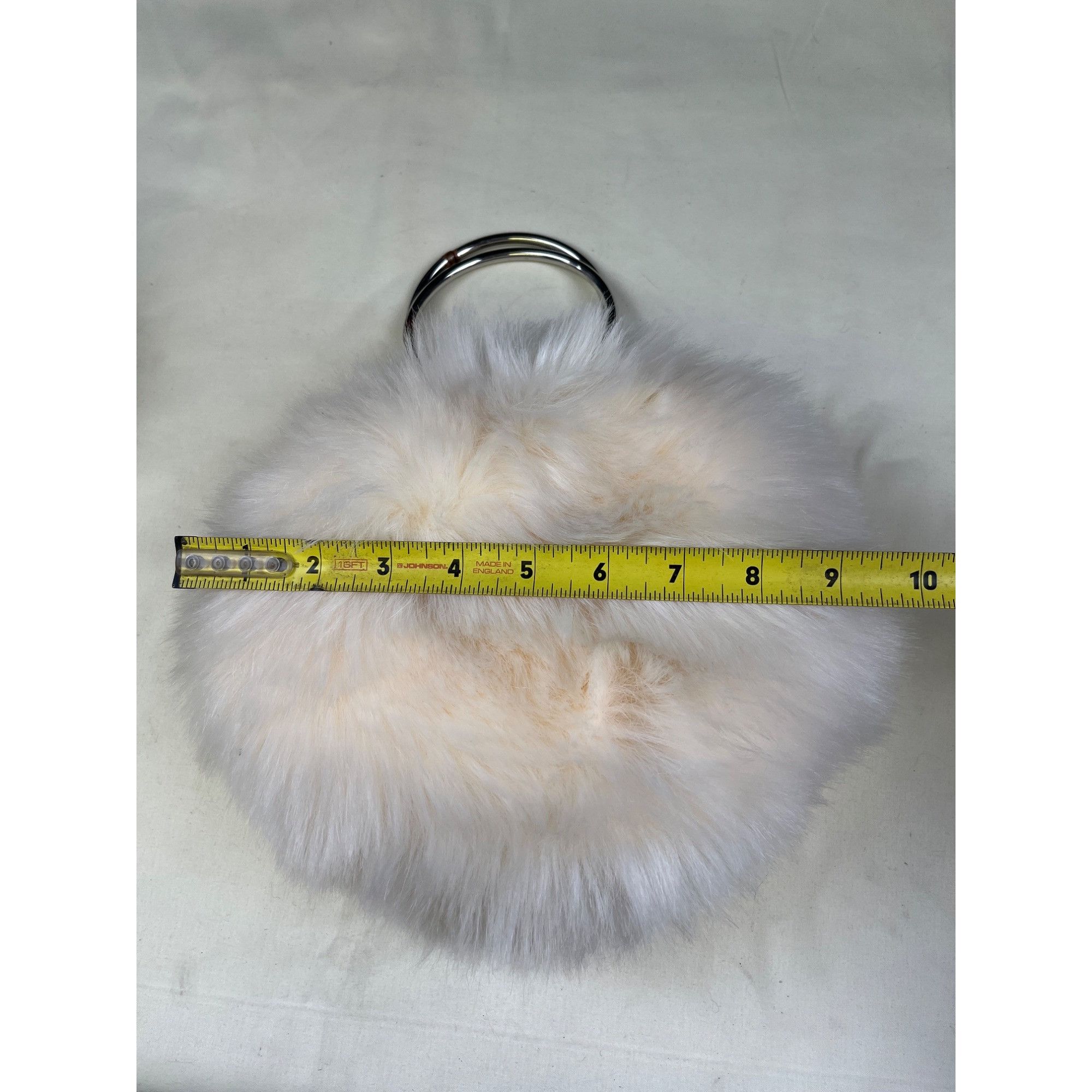Other Forever21 Women's White Fluffy Faux Fur Metal Handles Mini B Size ONE SIZE - 3 Thumbnail