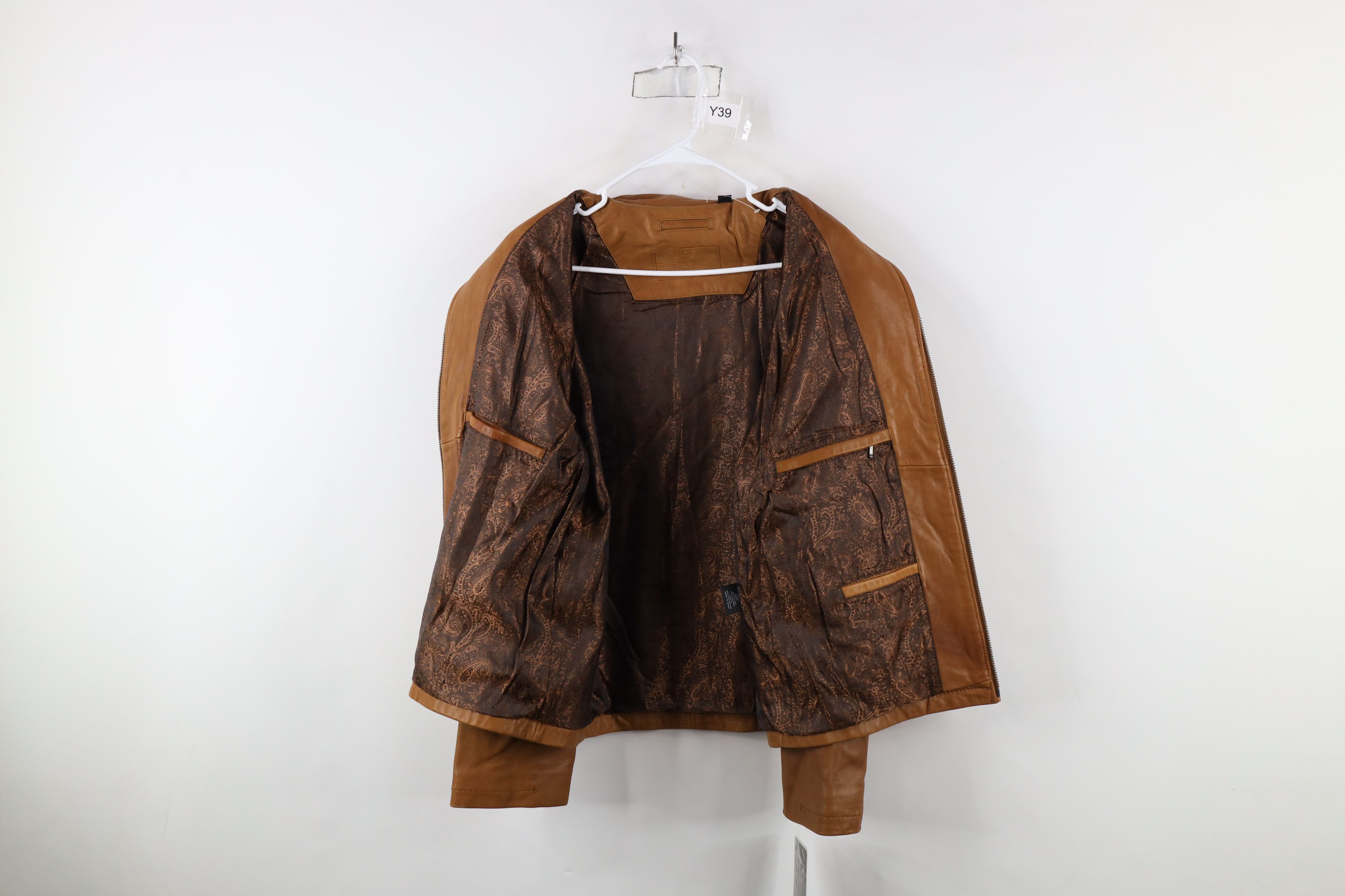 Vintage Deadstock Vintage 90s Streetwear Leather Jacket Brown Size US L / EU 52-54 / 3 - 9 Thumbnail