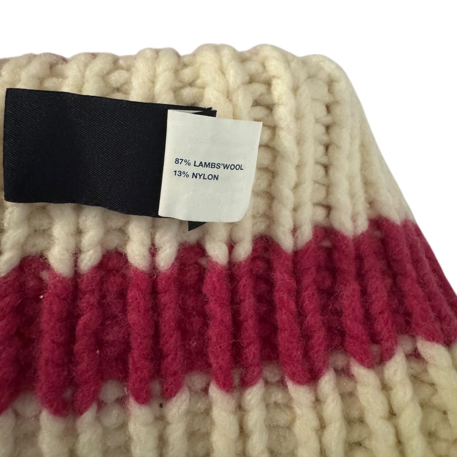 Gap The GAP Women’s Ivory & Pink Knit Beanie Hat – One Size Size ONE SIZE - 3 Thumbnail