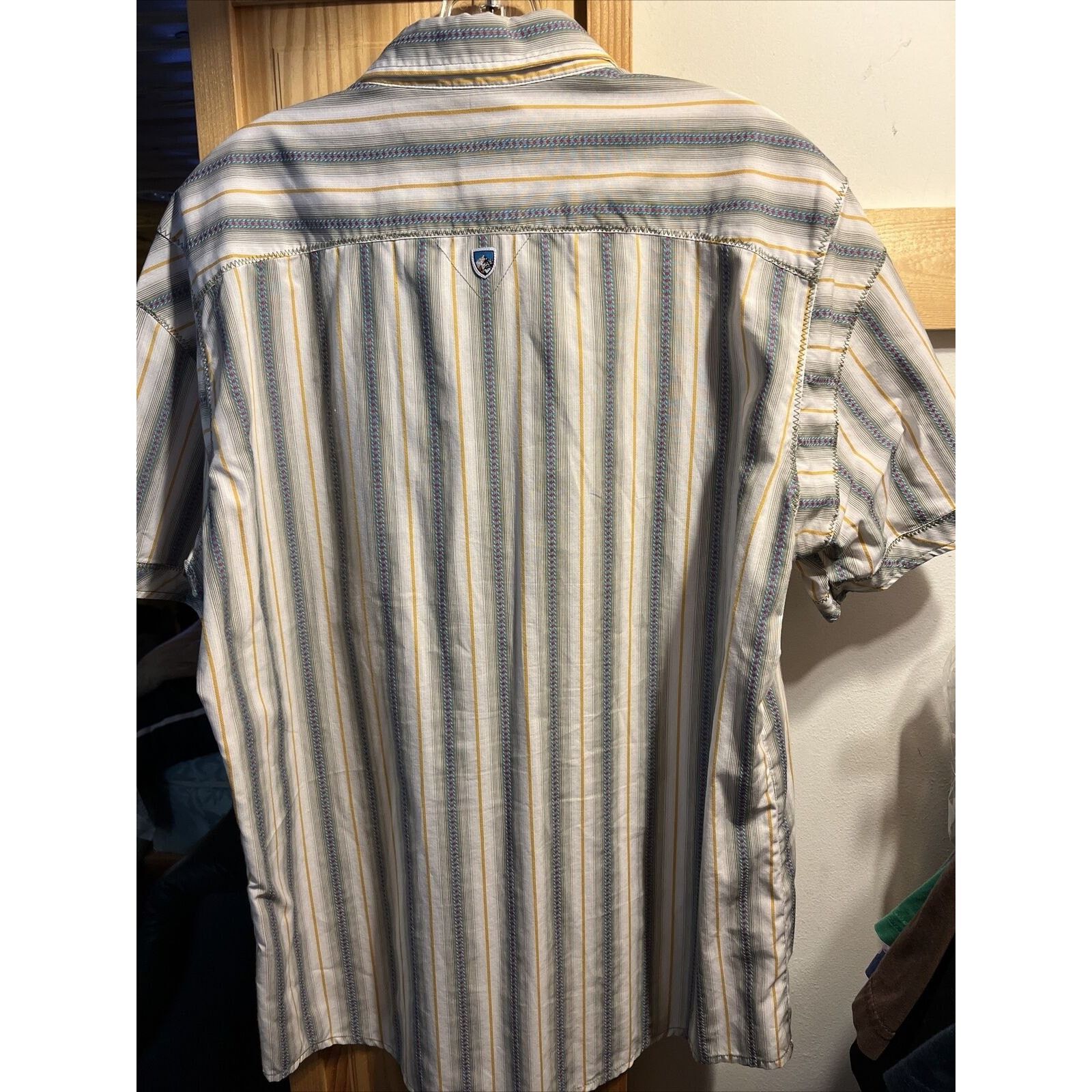 Kuhl Kühl Men’s Large Beige Blue Yellow Cotton Blend Kuhl Shirt Size US L / EU 52-54 / 3 - 6 Thumbnail