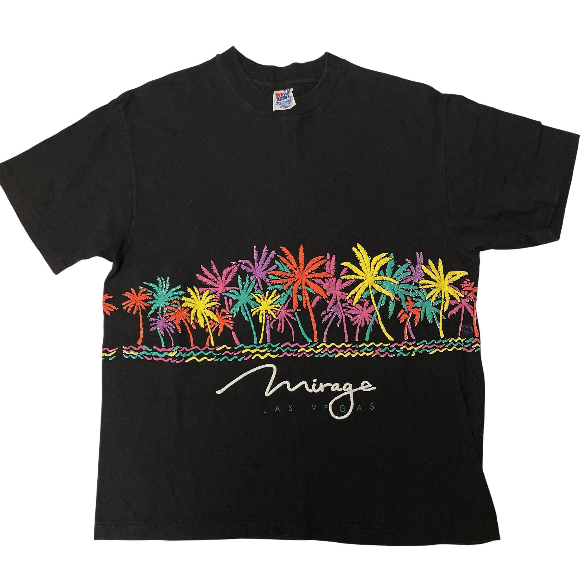 Hanes Vtg Hanes NEON Painted Palm Trees MIRAGE Las VEGAS T Shirt Size US L / EU 52-54 / 3 - 5 Thumbnail