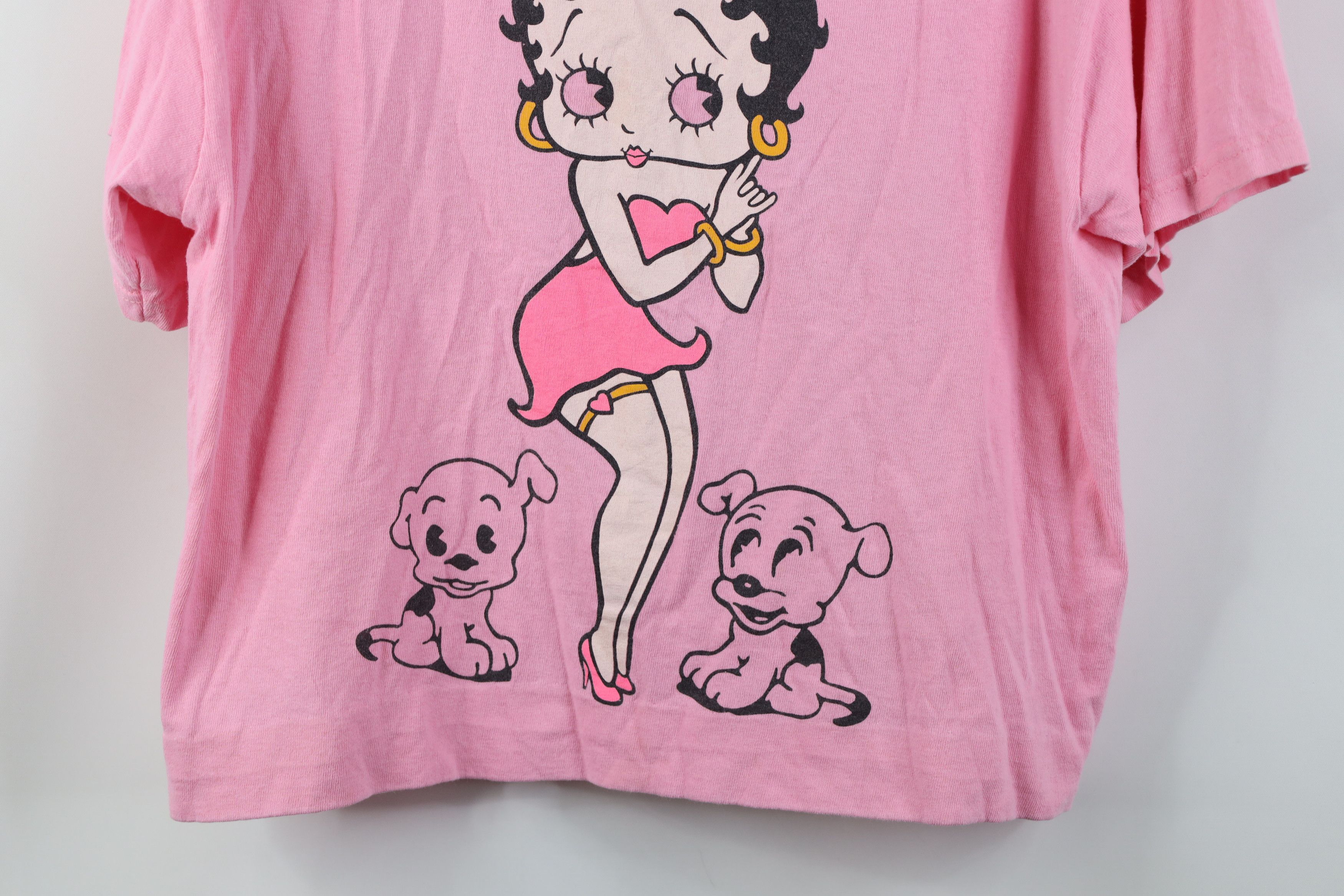 Vintage Vintage 90s Betty Boop Dogs Cropped Short Sleeve T-Shirt Size M / US 6-8 / IT 42-44 - 3 Thumbnail