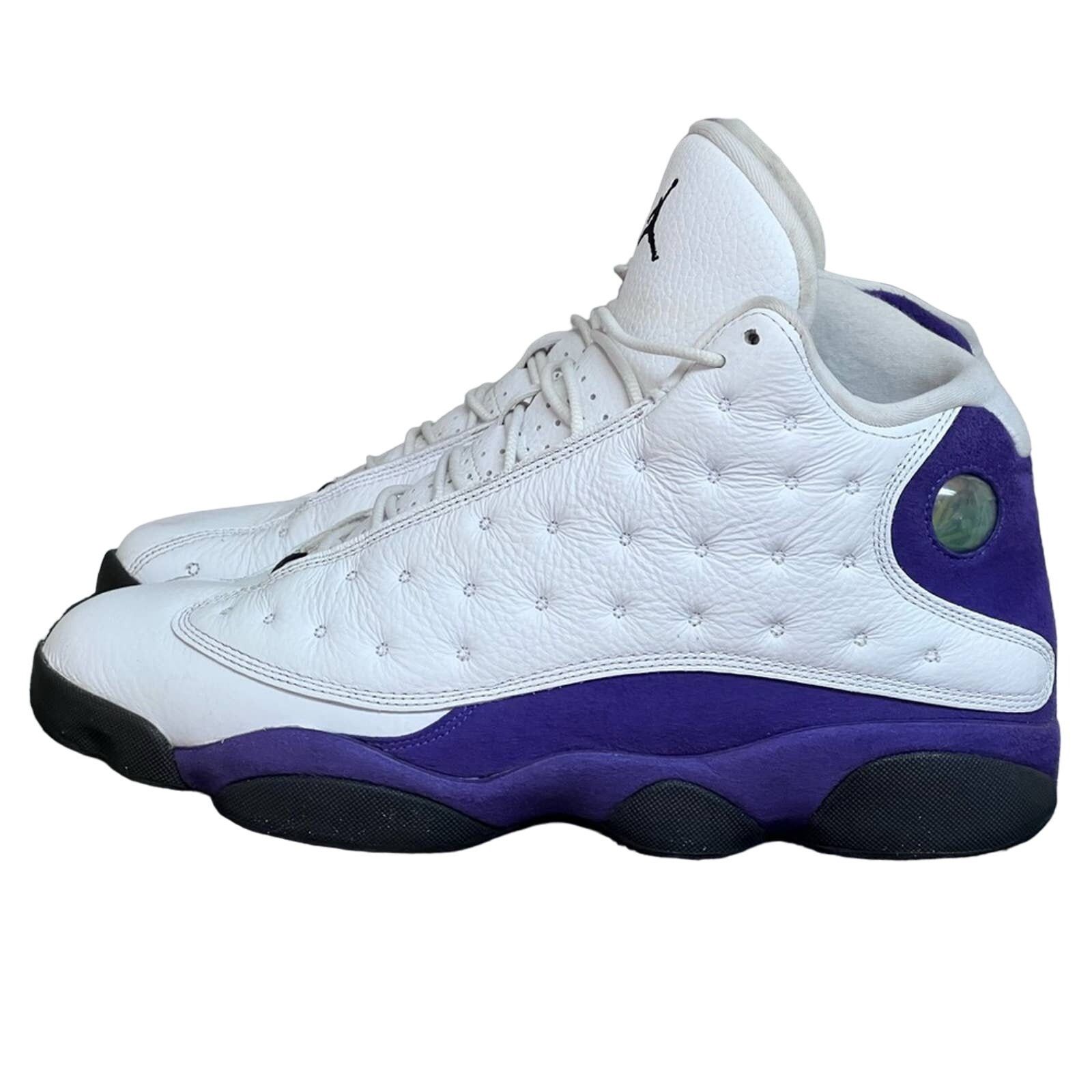 NIKE AIR JORDAN XIII RETRO 13 LAKERS WHITE/ PURPLE 13 NICE