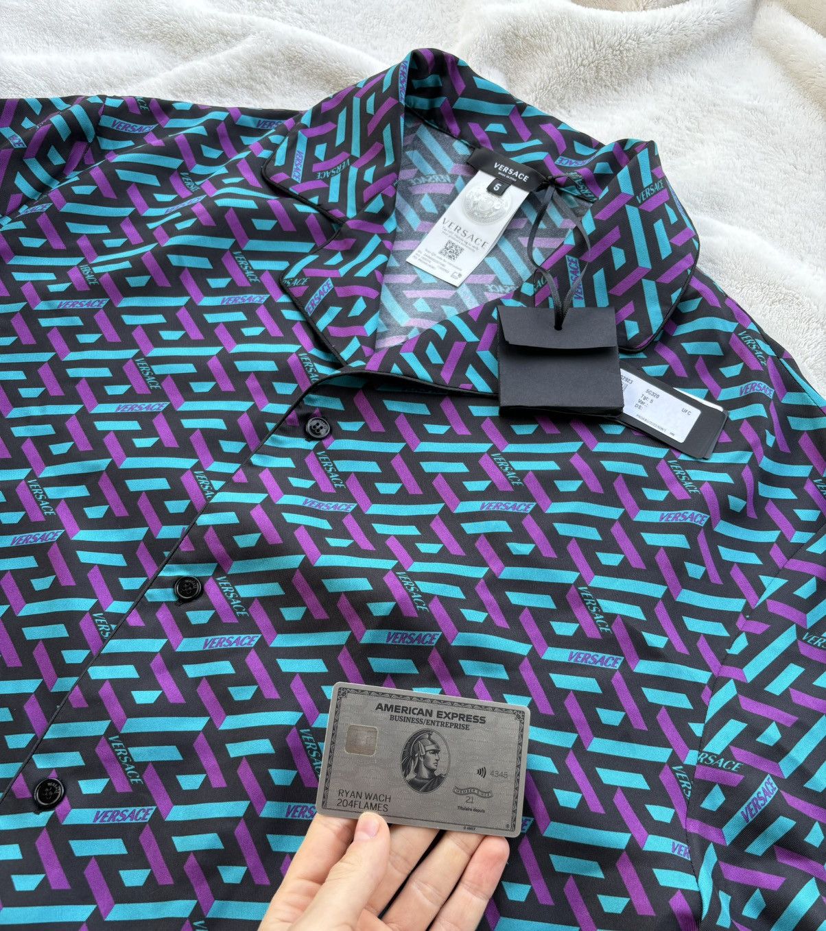 Versace Versace Greca Silk Evening Button Up Shirt Size US XXL / EU 58 / 5 - 3 Thumbnail