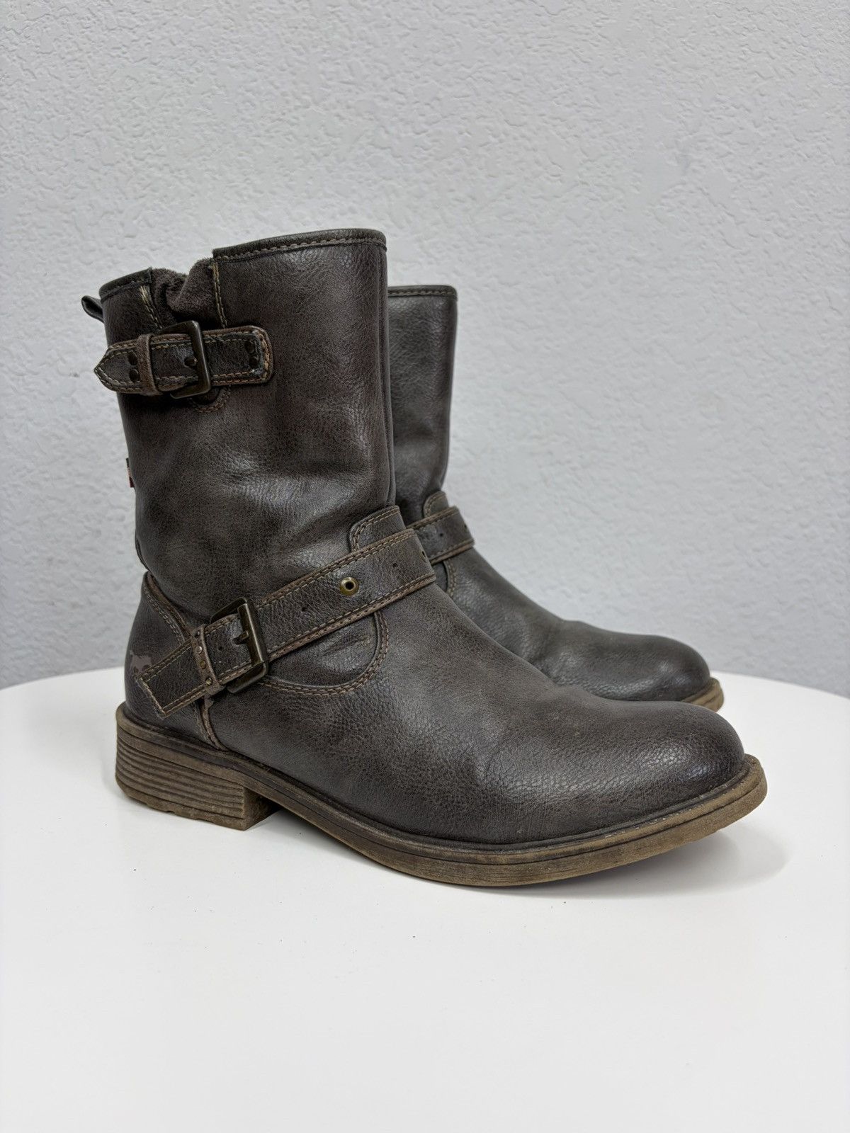 A.S.98 Vintage Like Maison Margiela Belted Leather Biker Boots 00s Size US 8 / EU 41 - 3 Thumbnail
