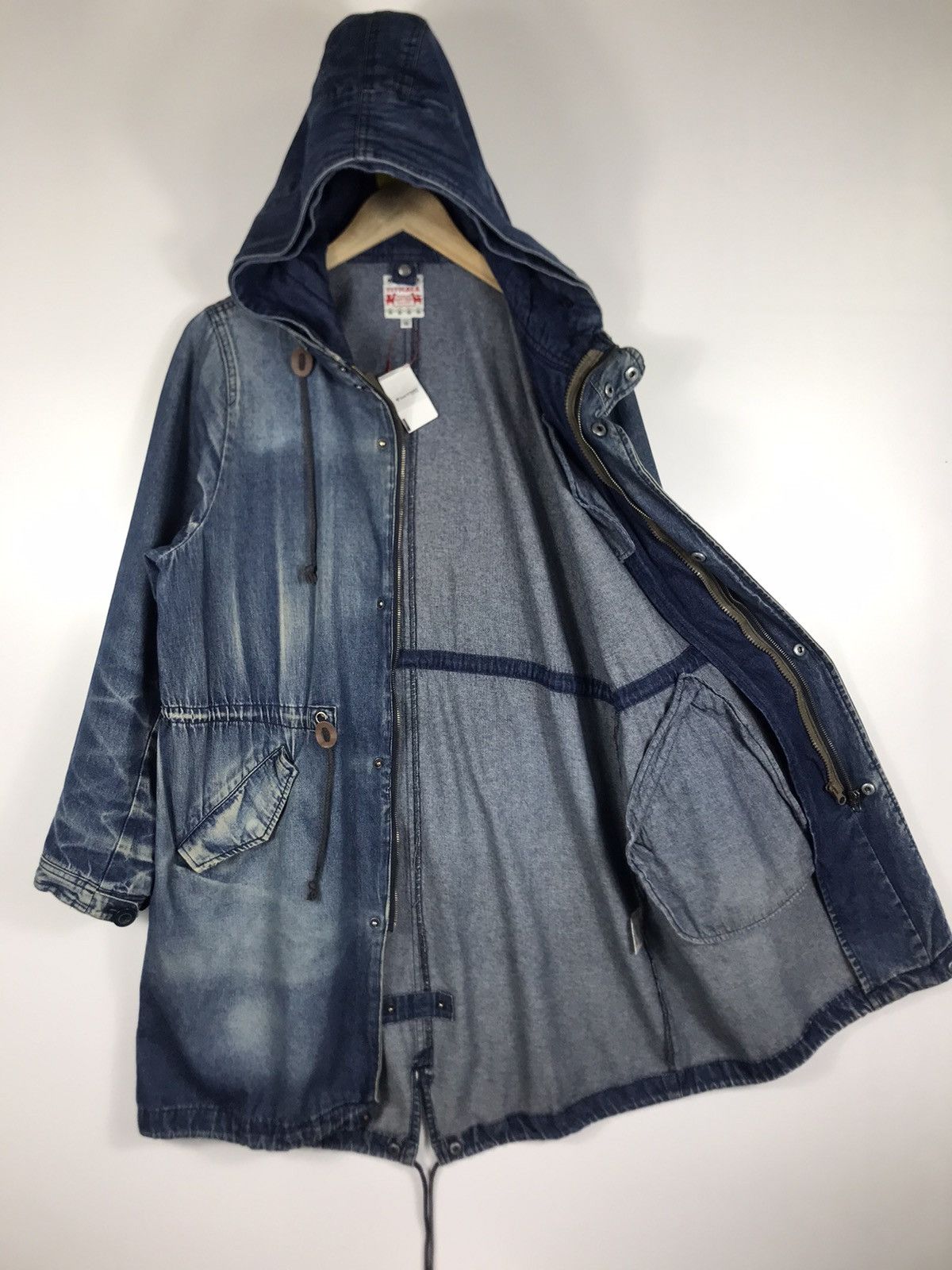 Japanese Brand ⚡️Titicaca Vintage Hooded Denim Ripped Parka Jacket Size M / US 6-8 / IT 42-44 - 9 Thumbnail