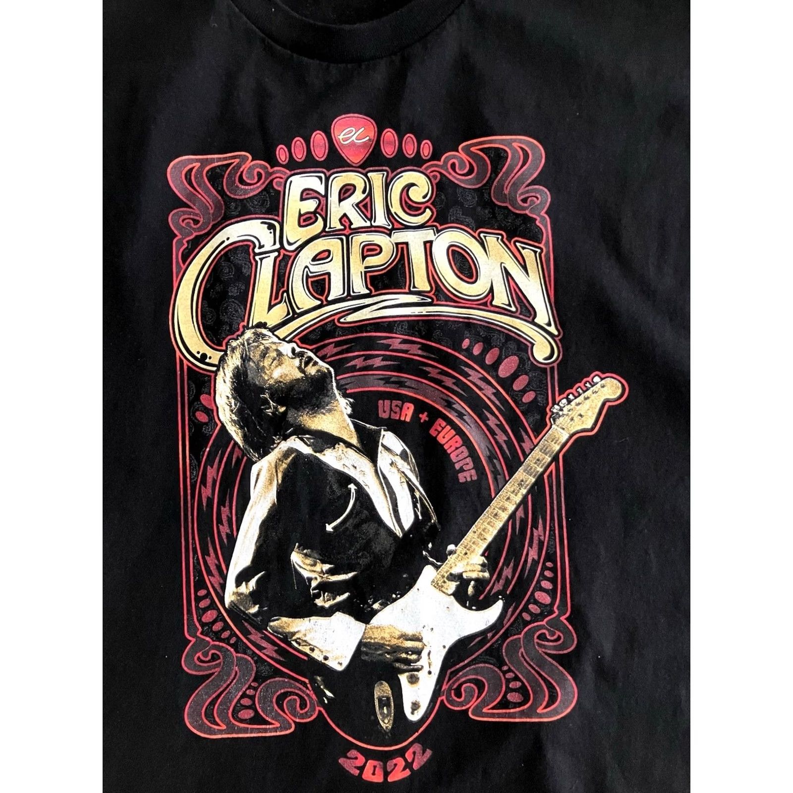 Hanes Eric Clapton Band Black T Shirt Sz M Psychedelic 2022 Tour Retro 60s Style Tee Size US XXL / EU 58 / 5 - 2 Thumbnail