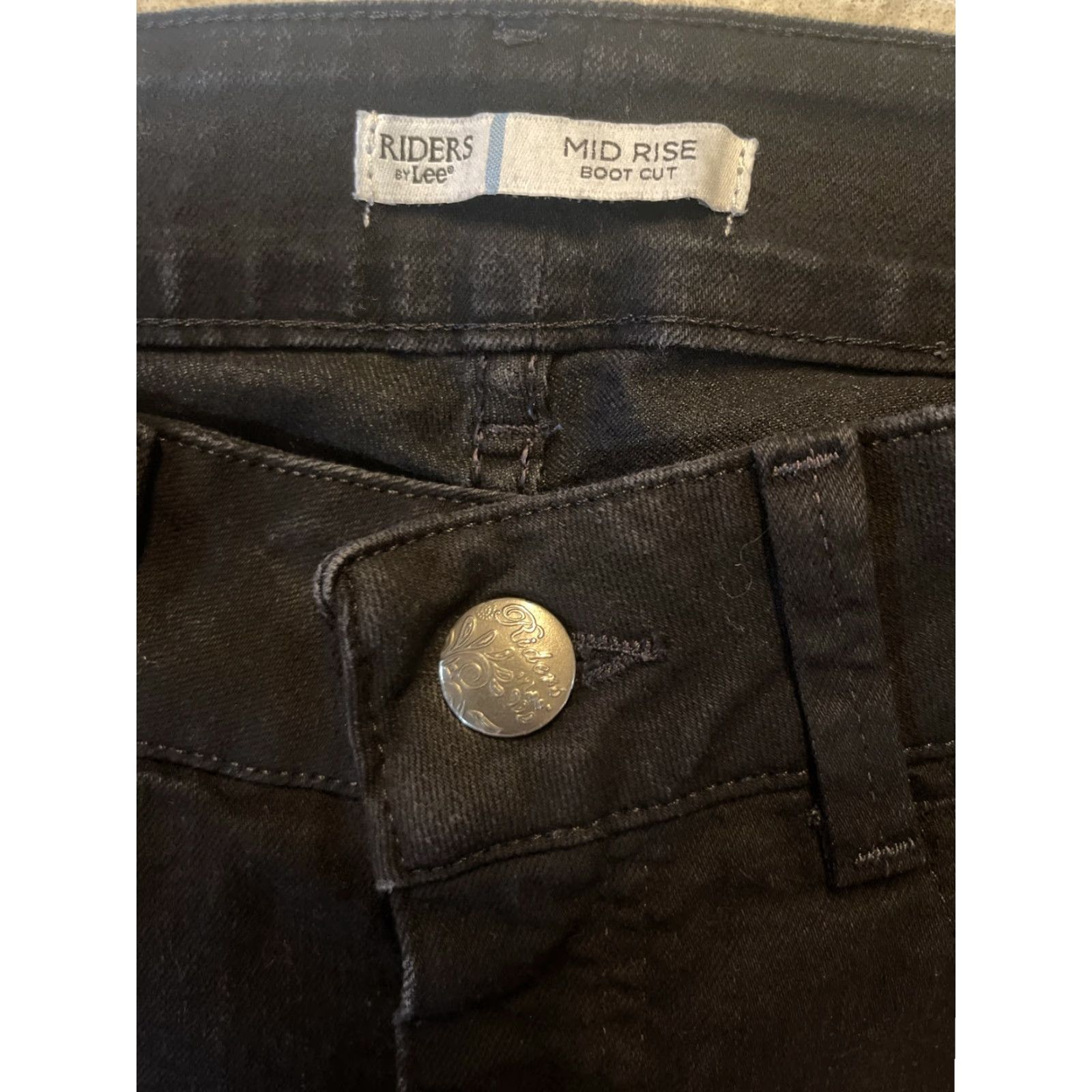 Lee Lee Riders By Lee Women's Jeans 10 M Mid Rise Straight Black Stretch Denim 32x32 Size 32" / US 10 / IT 46 - 6 Thumbnail