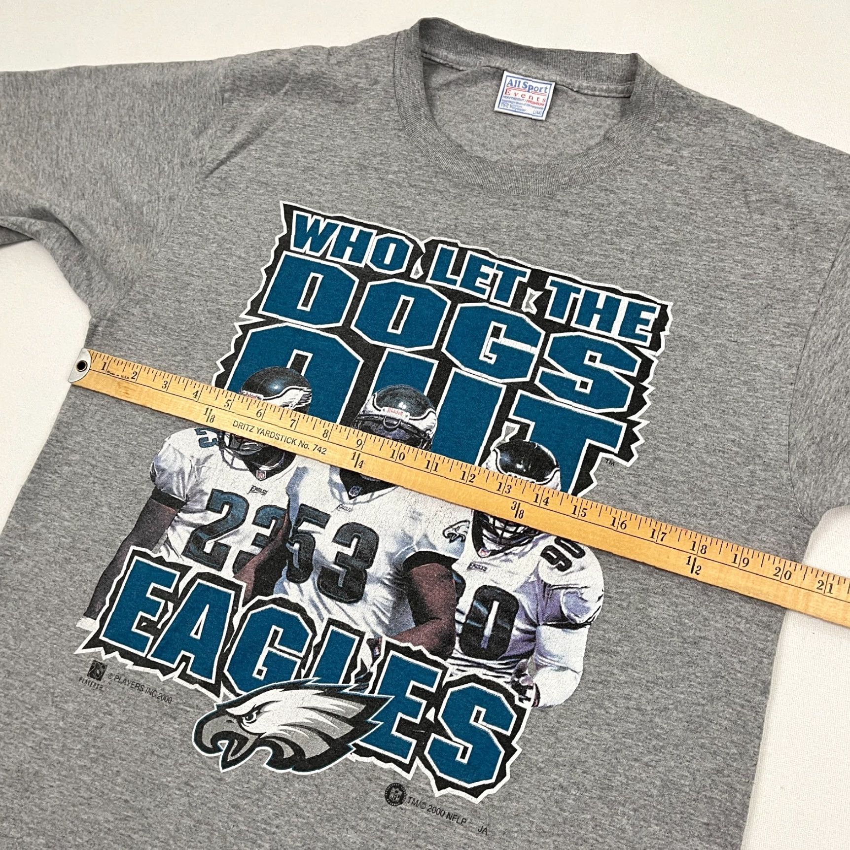 Vintage VINTAGE Philadelphia Eagles Graphic T-Shirt Men L Gray Who Let The Dogs Out Y2K Size US L / EU 52-54 / 3 - 7 Thumbnail