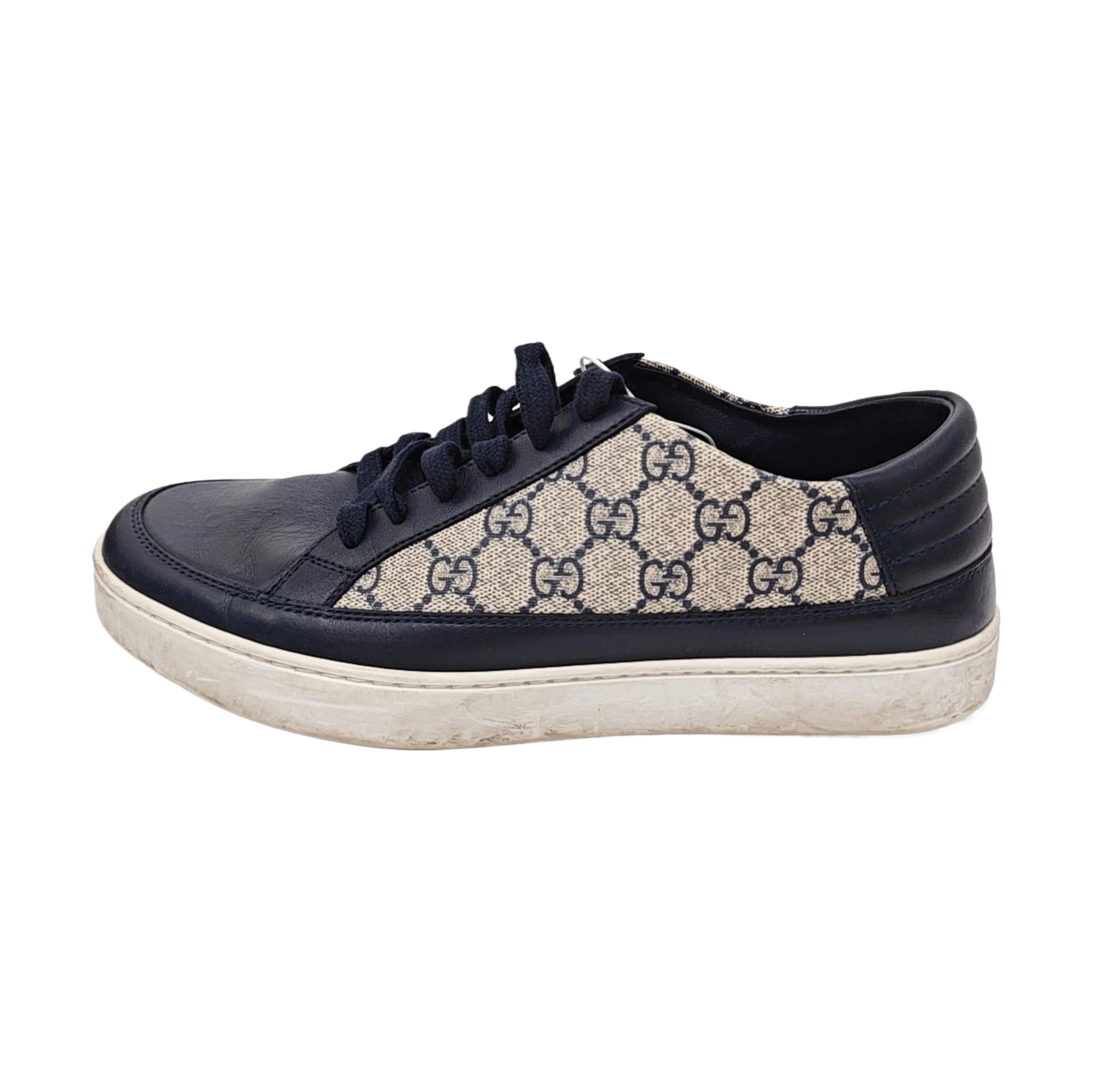 Gucci Gucci GG Supreme Blue Leather Sneakers 41 Size US 8 / EU 41 - 1 Thumbnail