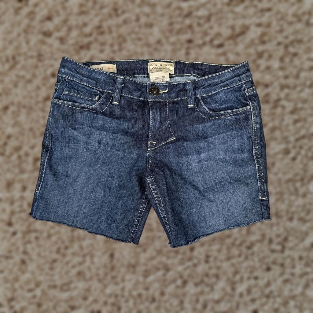 Denime William Rast Denim Shorts Womens 26 Blue Cut-Off Raw Hem Stretch Mid Rise Casual Size 26" / US 2 / IT 38 - 1 Thumbnail