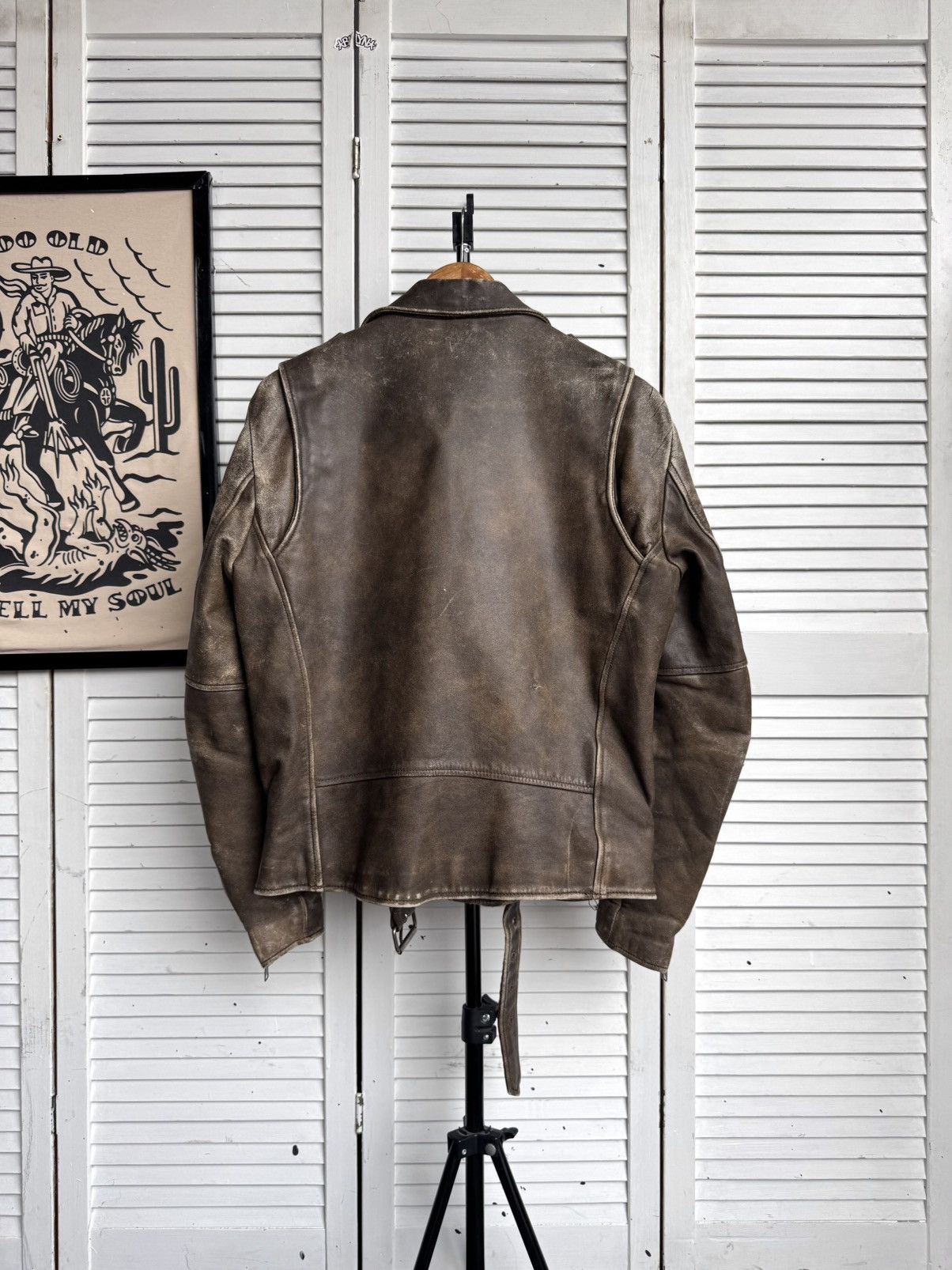 Genuine Leather Vintage German Cowhide Leather Motorcycle Jacket Distressed Size US L / EU 52-54 / 3 - 3 Thumbnail