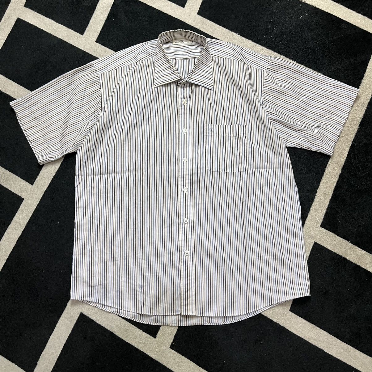 Balenciaga Balenciaga Striped Short-Sleeve Shirt Size US XL / EU 56 / 4 - 1 Thumbnail