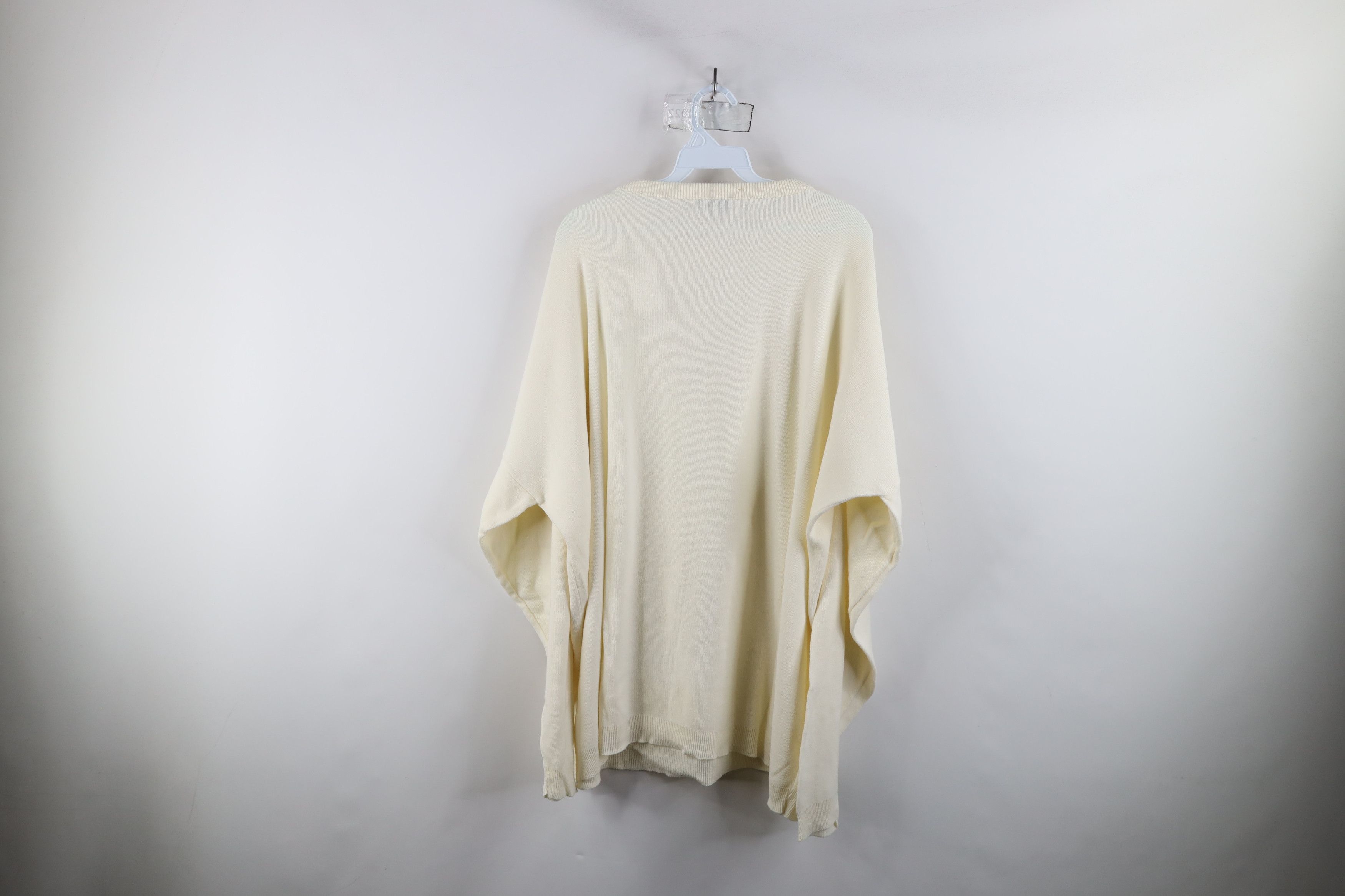 Vintage Vintage 90s Streetwear Lightweight Knit Sweater Cream USA Size XXL / US 16-18 / IT 52-54 - 9 Thumbnail