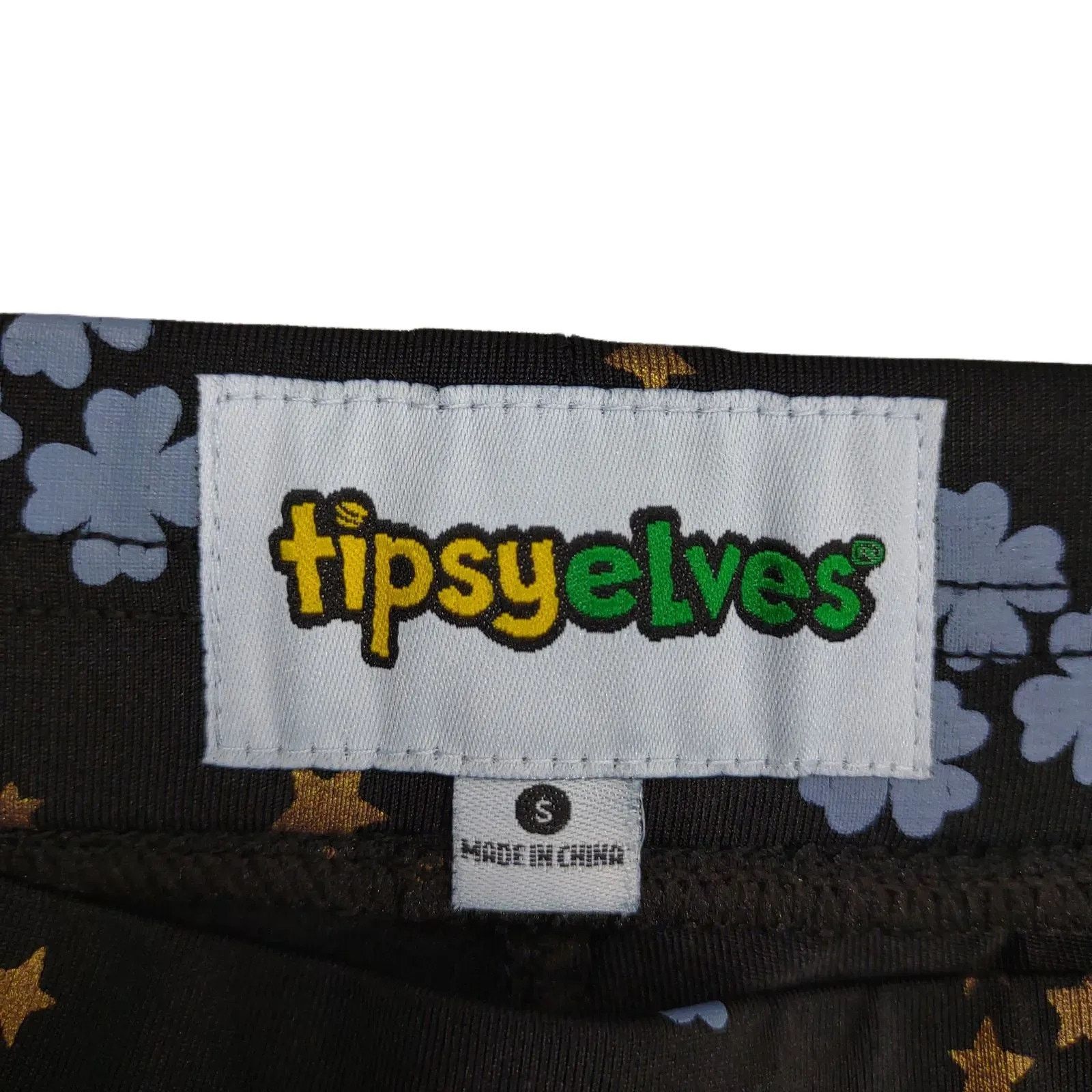 Tipsy Elves Tipsy Elves Women's S Shamrock Clover & Gold Stars Leggings Size 28" / US 6 / IT 42 - 4 Thumbnail