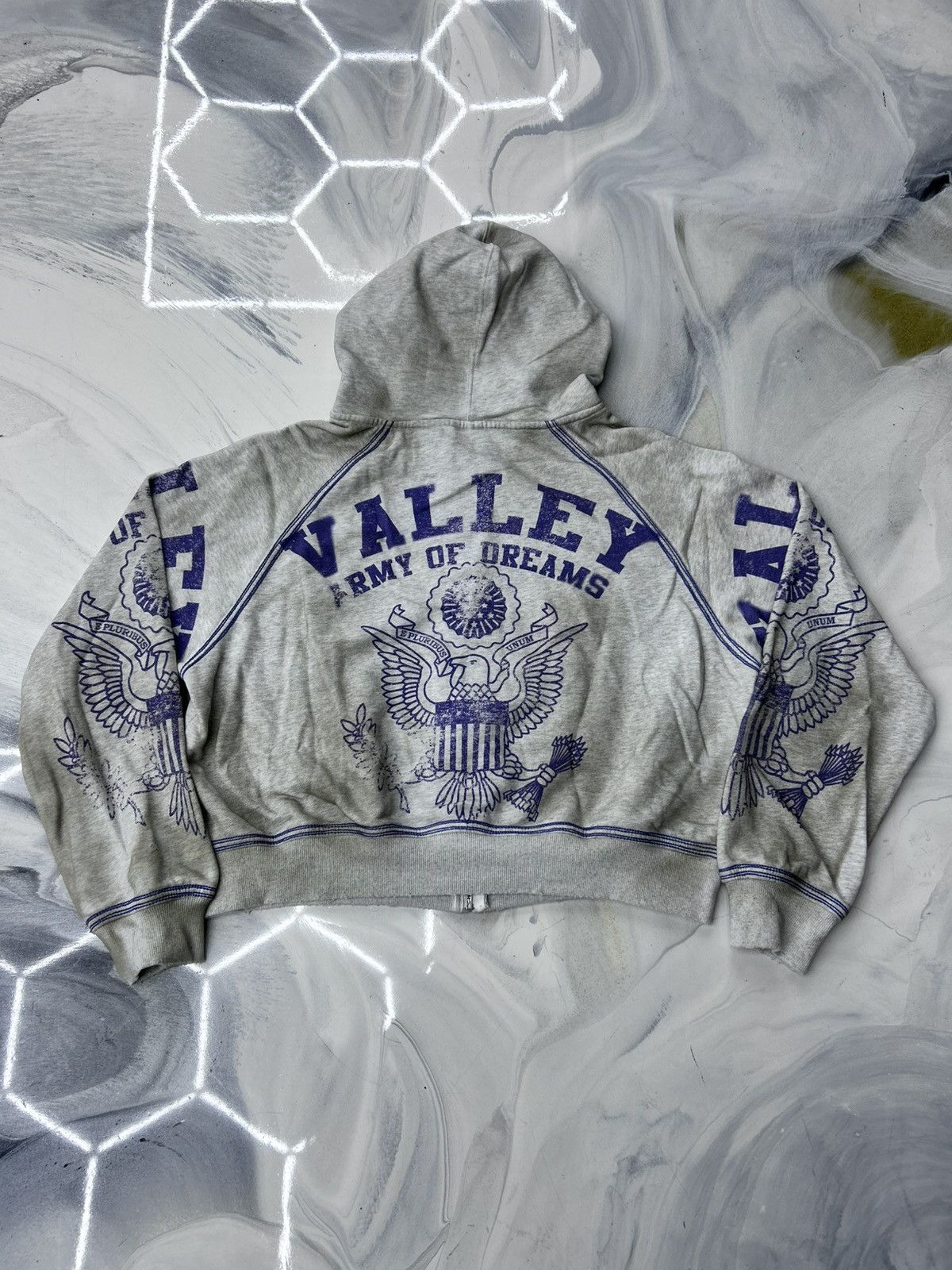 Vale Vale Army Zip Up Hoodie Grey Blue Size M Size US M / EU 48-50 / 2 - 2 Thumbnail
