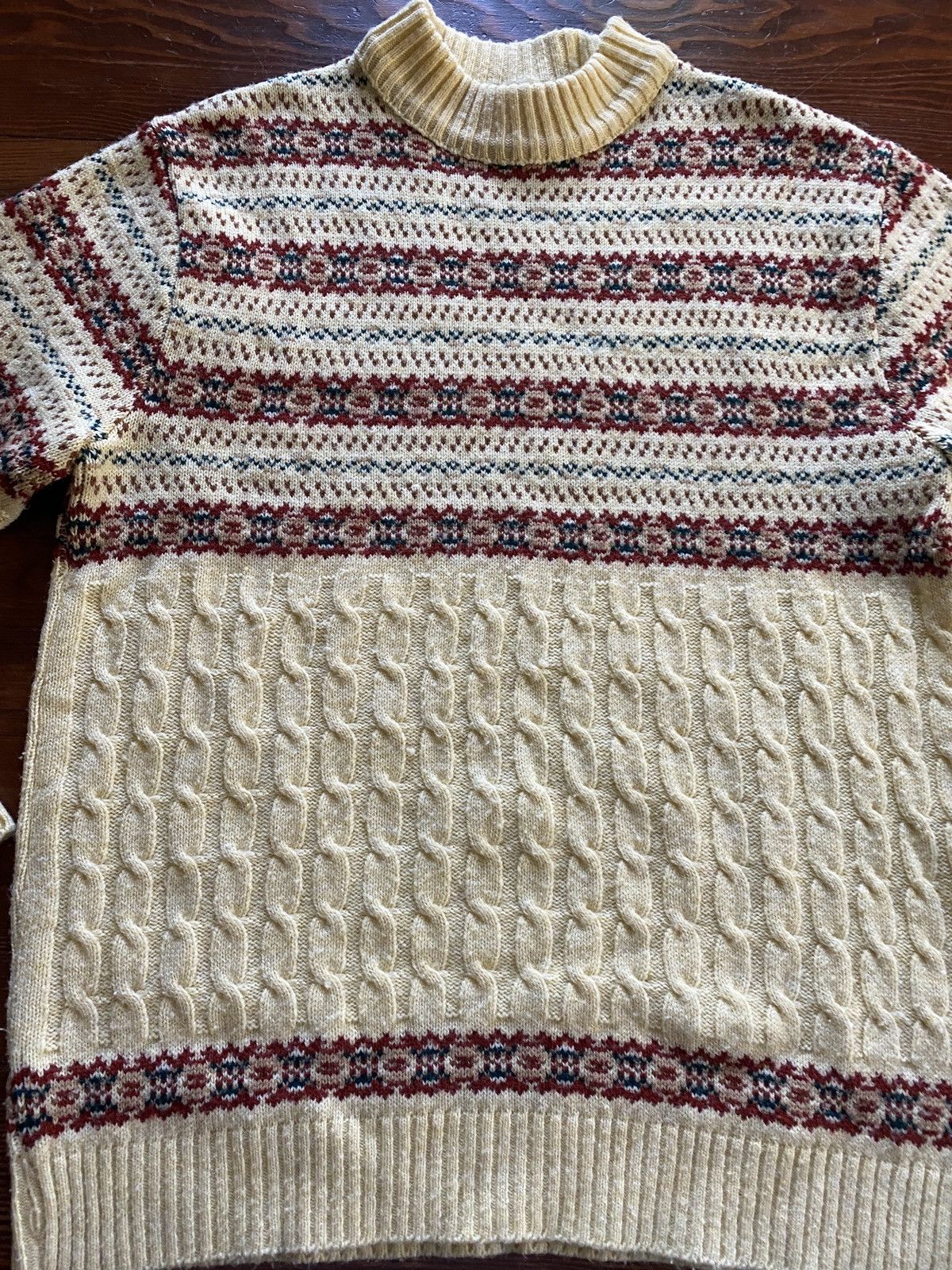 Vintage Vintage 60’s Lord Jeff Textile Pattern Cable Knit Sweater Size US XL / EU 56 / 4 - 3 Thumbnail