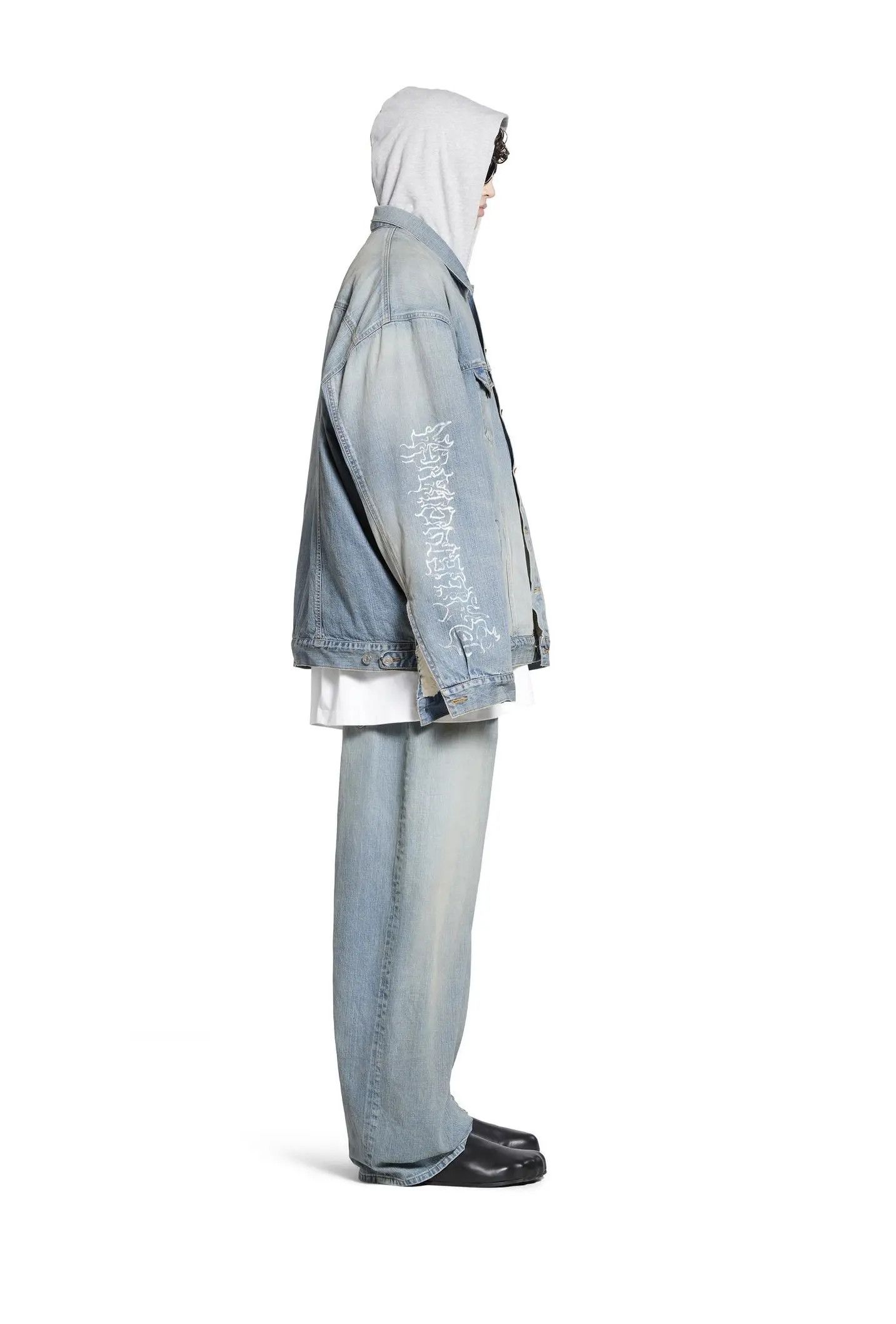 Balenciaga o1w1db11225 DIY Metal Outline Hooded Jacket in Blue Size US XL / EU 56 / 4 - 4 Thumbnail