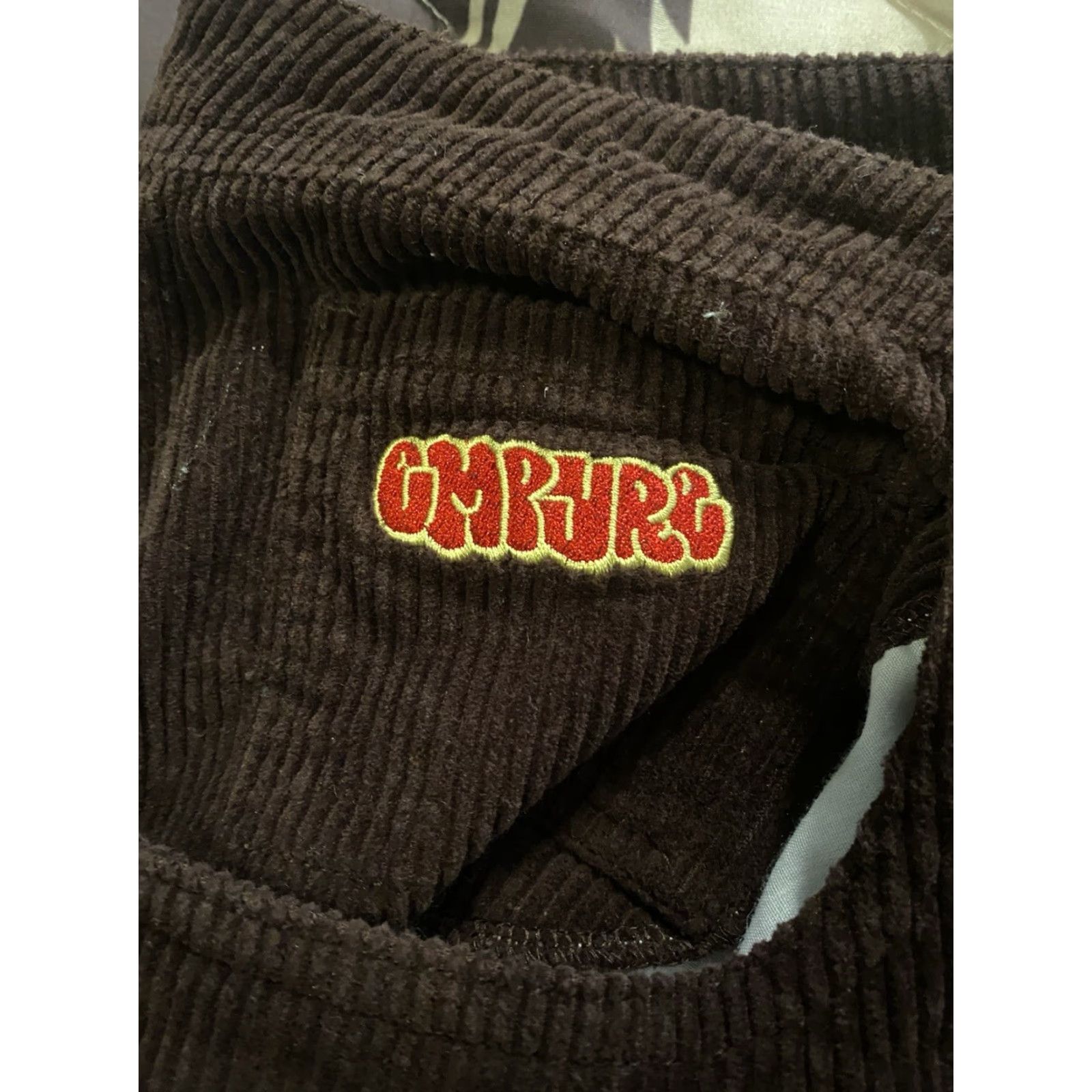 VINTAGE Empyre Corduroy Pants Baggy Relaxed 90s Grunge Men’s 36x30 Wide-Leg 90s Grunge Cotton Brown Logo Pocket ZIP Button